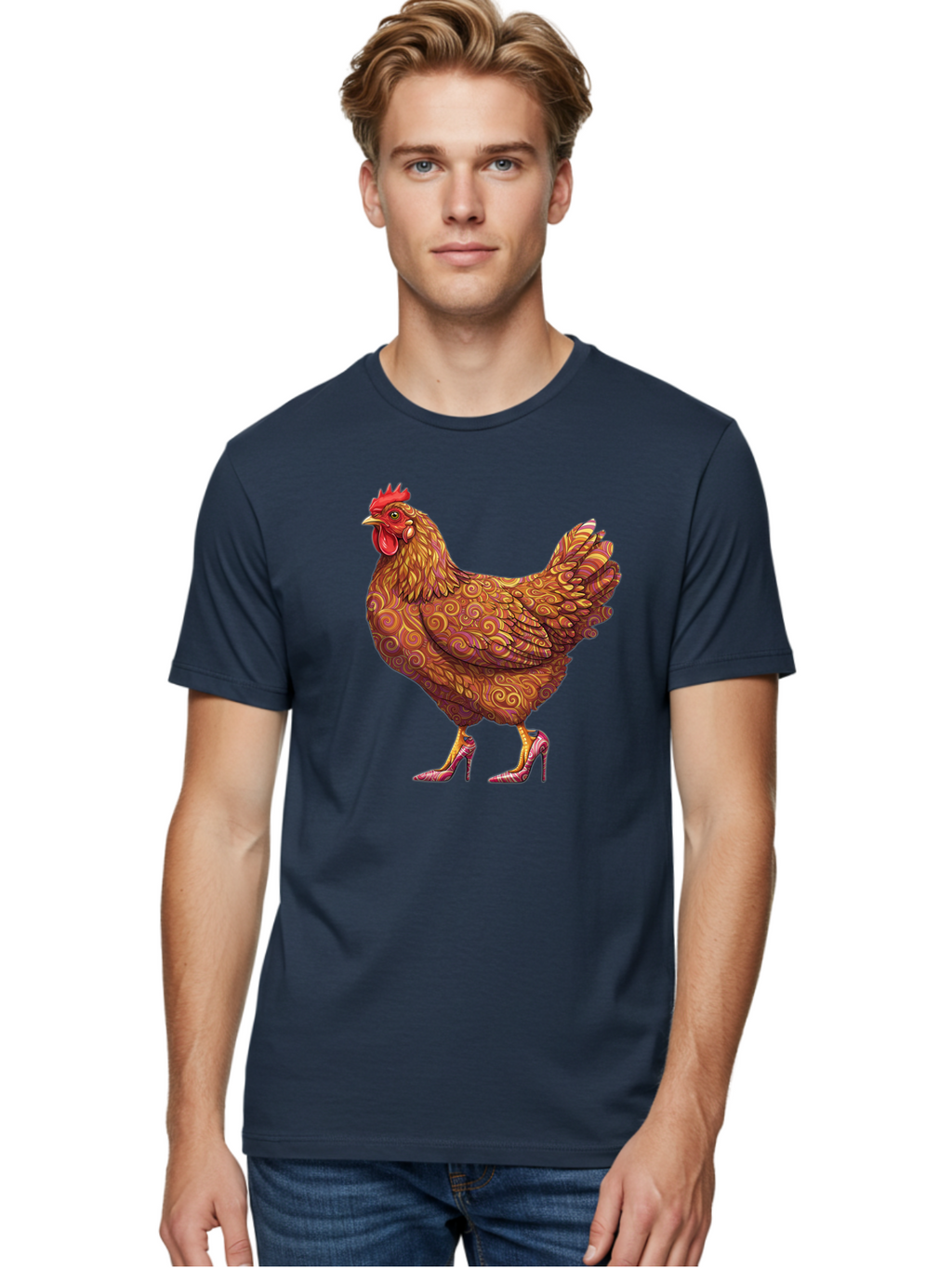 High-Heel-Chicken-1 Men'S Graphic Tee, 100% Cotton, Comfortable Casual Summer Wear, Machine Washable, Vintage Camera, Old Camera, Antique Camera, Black Camera, Classic Photography, Photography Equipment, Nostalgic Device, Film Camera, Bam645