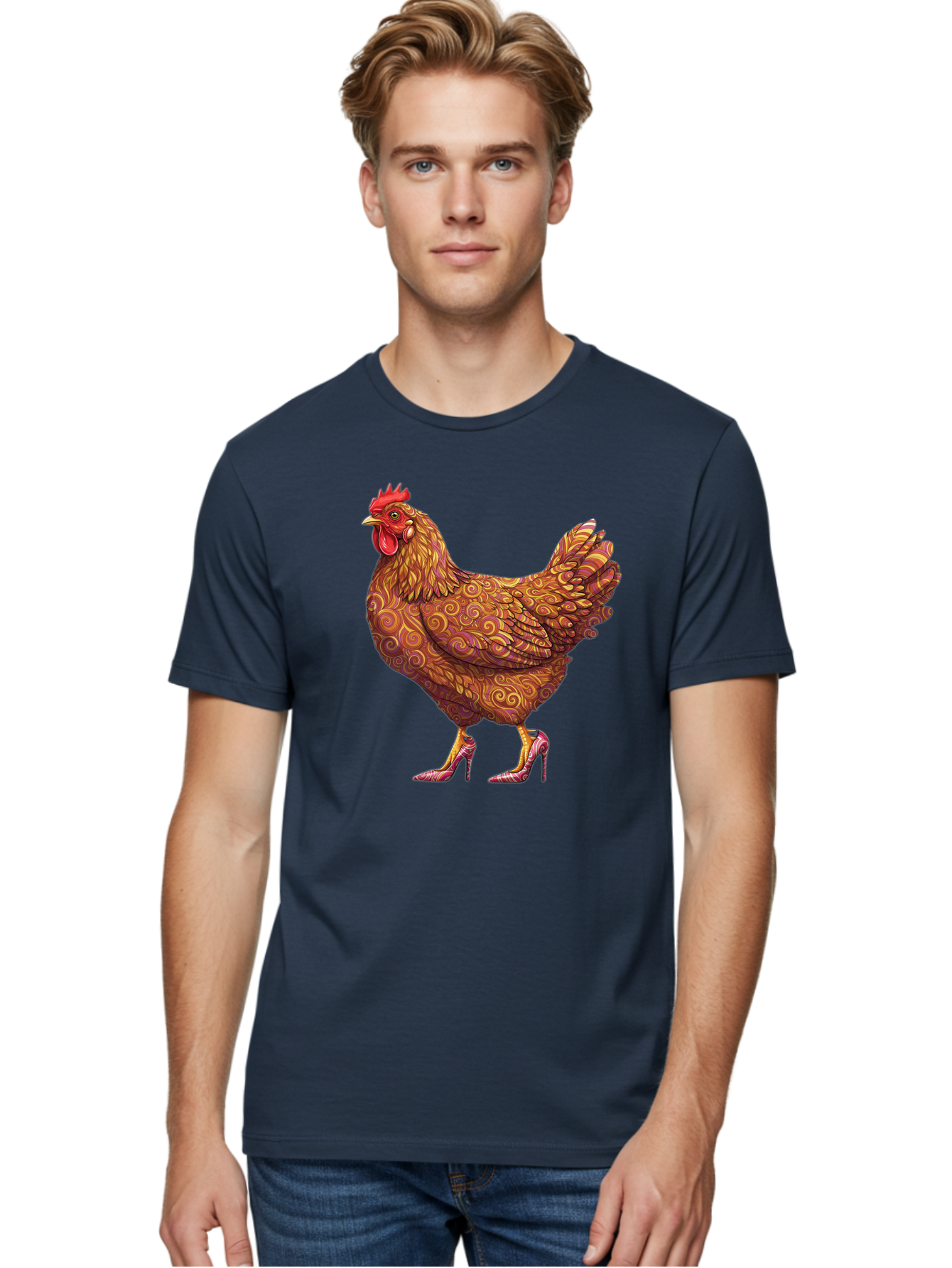 High-Heel-Chicken-1 Men'S Graphic Tee, 100% Cotton, Comfortable Casual Summer Wear, Machine Washable, Vintage Camera, Old Camera, Antique Camera, Black Camera, Classic Photography, Photography Equipment, Nostalgic Device, Film Camera, Bam645