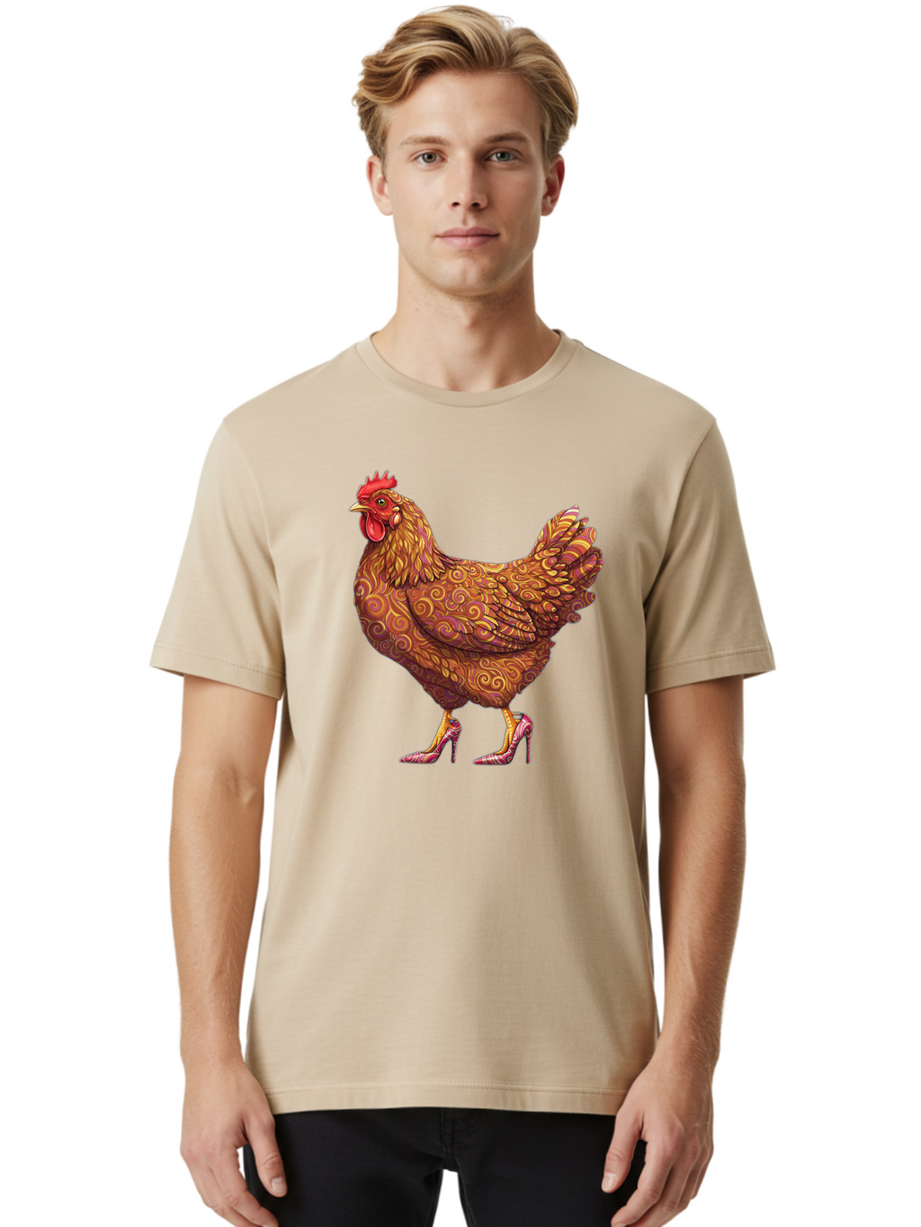 High-Heel-Chicken-1 Men'S Graphic Tee, 100% Cotton, Comfortable Casual Summer Wear, Machine Washable, Vintage Camera, Old Camera, Antique Camera, Black Camera, Classic Photography, Photography Equipment, Nostalgic Device, Film Camera, Bam645