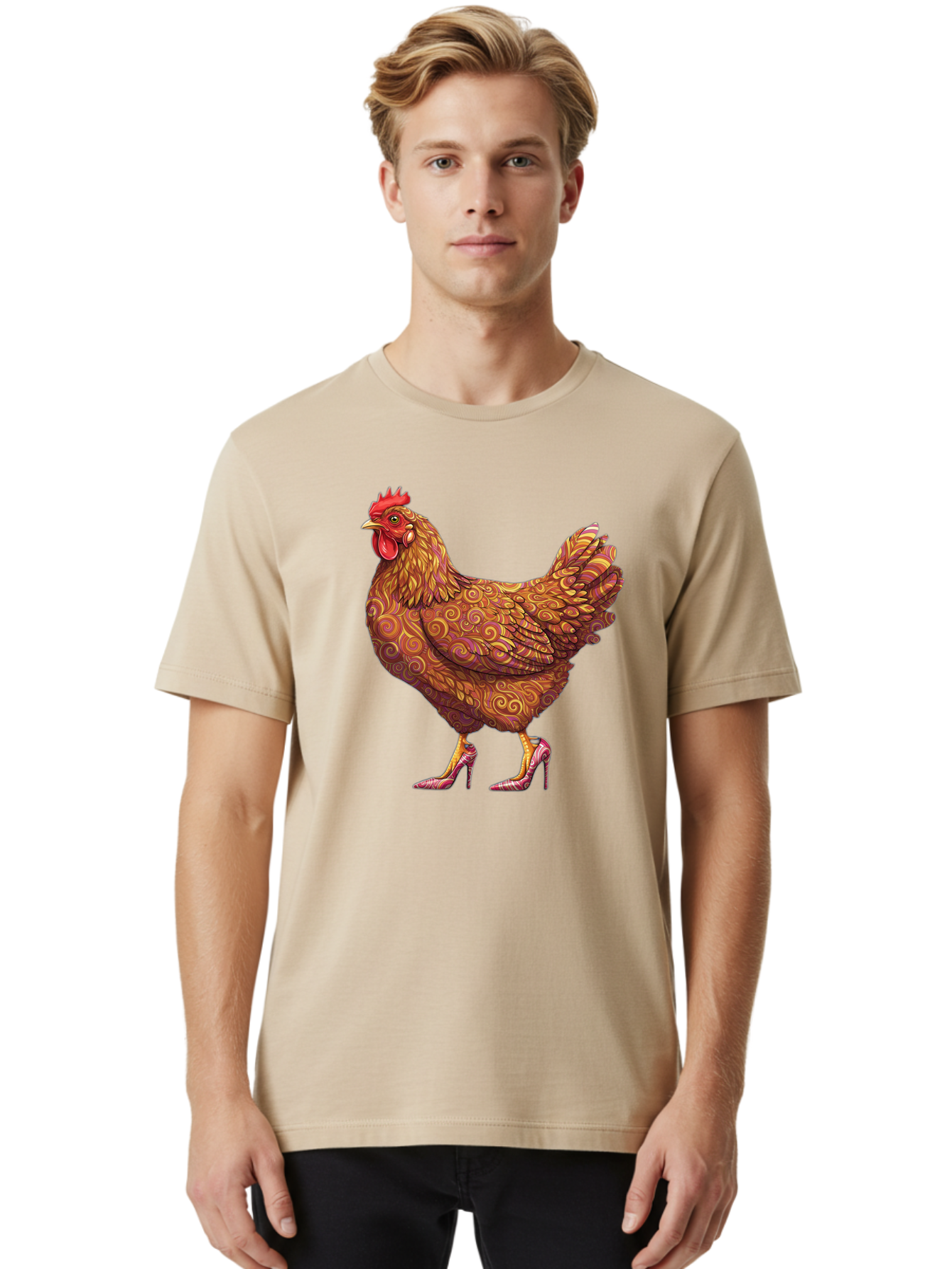 High-Heel-Chicken-1 Men'S Graphic Tee, 100% Cotton, Comfortable Casual Summer Wear, Machine Washable, Vintage Camera, Old Camera, Antique Camera, Black Camera, Classic Photography, Photography Equipment, Nostalgic Device, Film Camera, Bam645