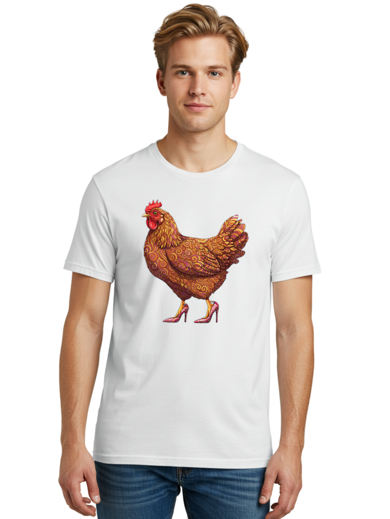 High-Heel-Chicken-1 Men'S Graphic Tee, 100% Cotton, Comfortable Casual Summer Wear, Machine Washable, Vintage Camera, Old Camera, Antique Camera, Black Camera, Classic Photography, Photography Equipment, Nostalgic Device, Film Camera, Bam645