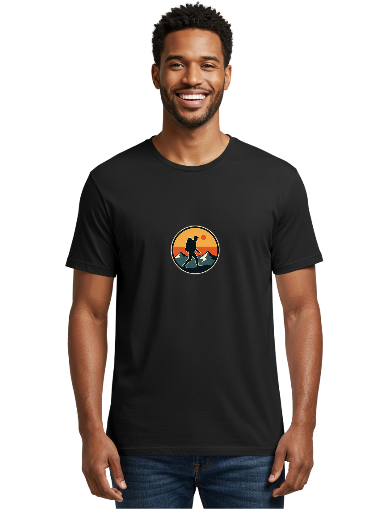 Hiker-1 Men'S Graphic Tee, 100% Cotton, Comfortable Casual Summer Wear, Machine Washable, Vintage Camera, Old Camera, Antique Camera, Black Camera, Classic Photography, Photography Equipment, Nostalgic Device, Film Camera, Camera Art Bam647