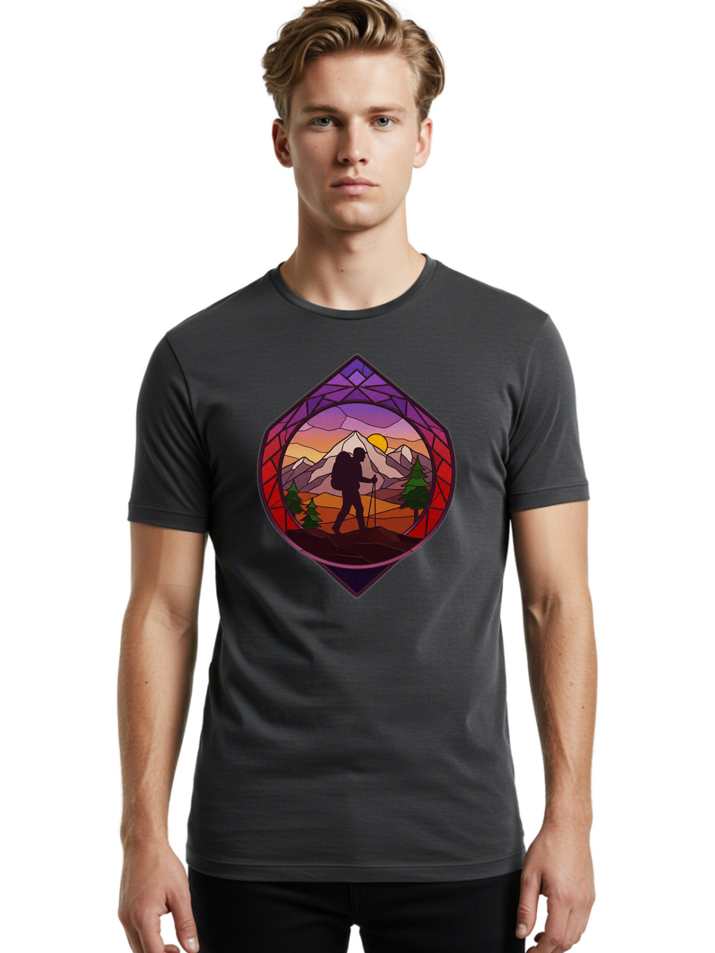 Hiker Men'S Graphic Tee, 100% Cotton, Comfortable Casual Summer Wear, Machine Washable, Vintage Camera, Old Camera, Antique Camera, Black Camera, Classic Photography, Photography Equipment, Nostalgic Device, Film Camera, Camera Art Bam648