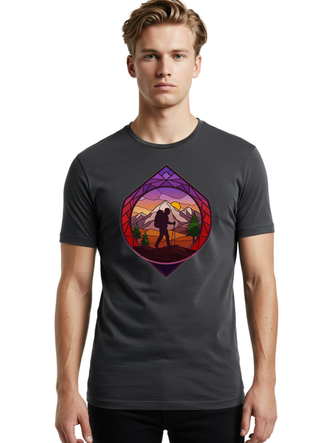 Hiker Men'S Graphic Tee, 100% Cotton, Comfortable Casual Summer Wear, Machine Washable, Vintage Camera, Old Camera, Antique Camera, Black Camera, Classic Photography, Photography Equipment, Nostalgic Device, Film Camera, Camera Art Bam648