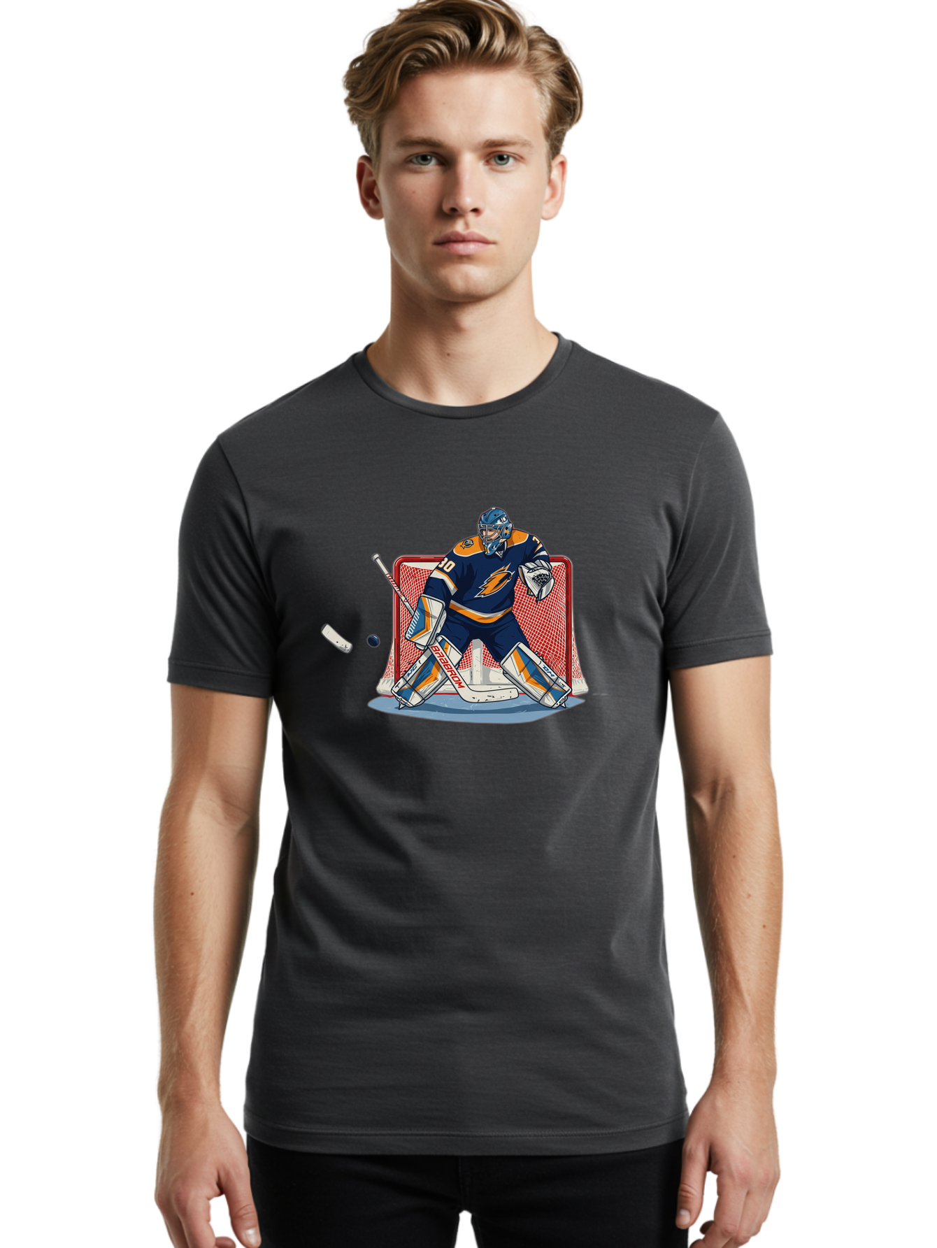 Hockey-Goalie Men'S Graphic Tee, 100% Cotton, Comfortable Casual Summer Wear, Machine Washable, Vintage Camera, Old Camera, Antique Camera, Black Camera, Classic Photography, Photography Equipment, Nostalgic Device, Film Camera, Camera Art Bam650
