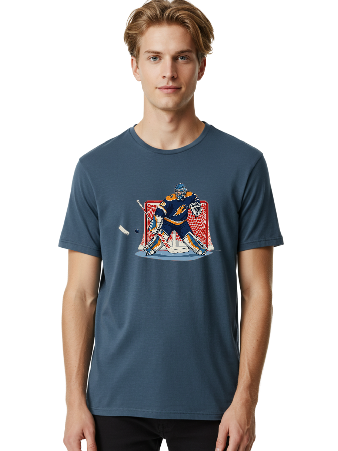 Hockey-Goalie Men'S Graphic Tee, 100% Cotton, Comfortable Casual Summer Wear, Machine Washable, Vintage Camera, Old Camera, Antique Camera, Black Camera, Classic Photography, Photography Equipment, Nostalgic Device, Film Camera, Camera Art Bam650