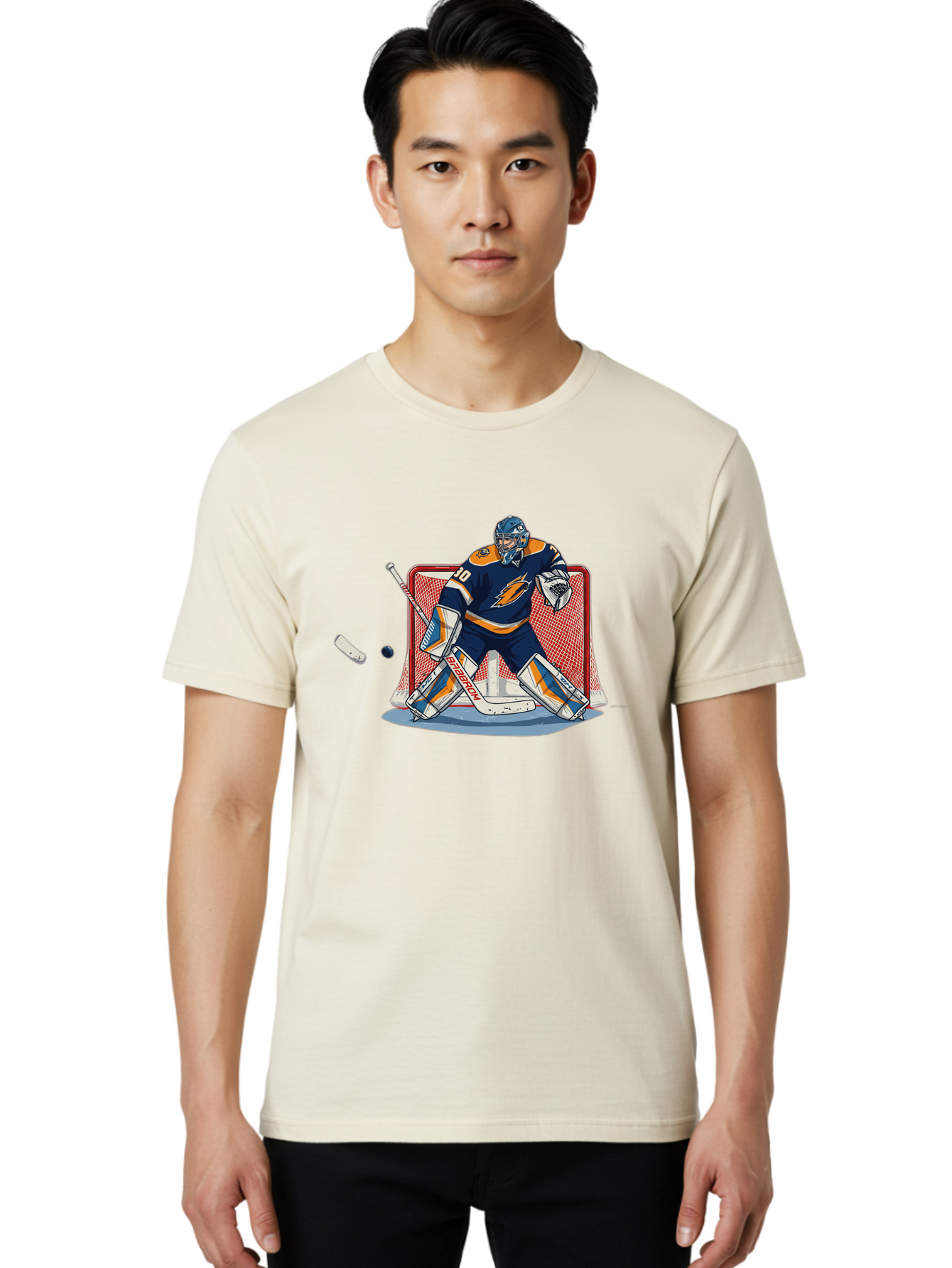 Hockey-Goalie Men'S Graphic Tee, 100% Cotton, Comfortable Casual Summer Wear, Machine Washable, Vintage Camera, Old Camera, Antique Camera, Black Camera, Classic Photography, Photography Equipment, Nostalgic Device, Film Camera, Camera Art Bam650