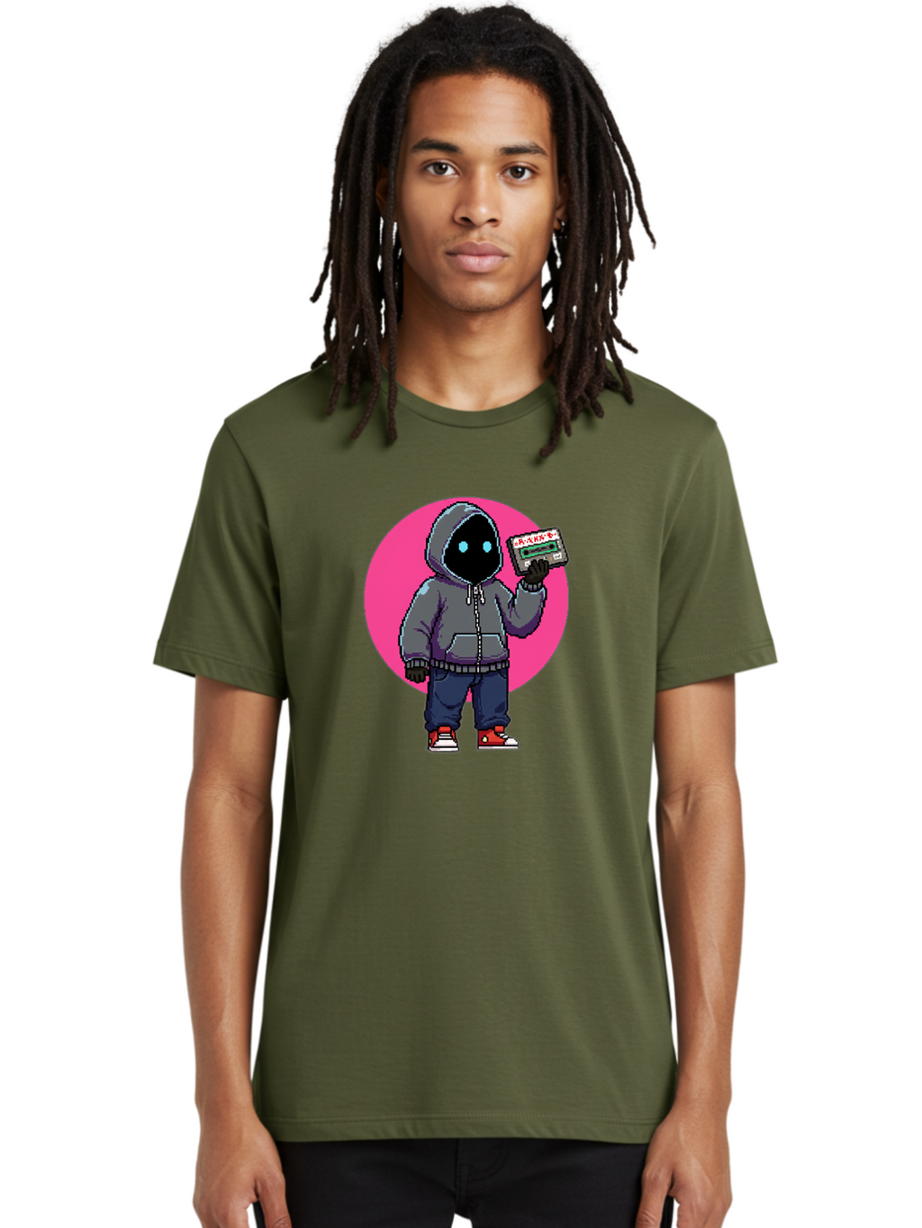 Hooded-Figure Men'S Graphic Tee, 100% Cotton, Comfortable Casual Summer Wear, Machine Washable, Vintage Camera, Old Camera, Antique Camera, Black Camera, Classic Photography, Photography Equipment, Nostalgic Device, Film Camera, Camera Art Bam652