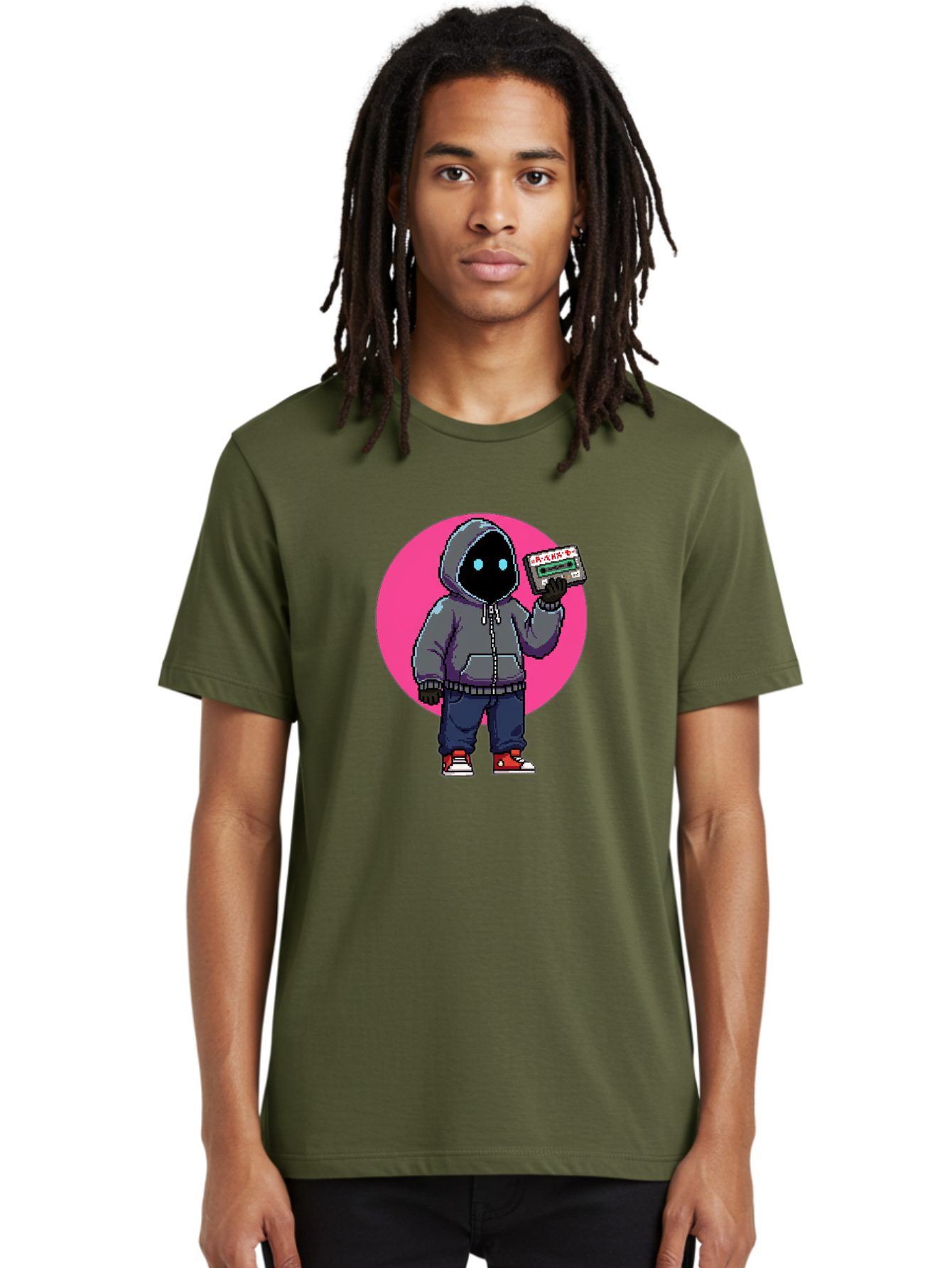 Hooded-Figure Men'S Graphic Tee, 100% Cotton, Comfortable Casual Summer Wear, Machine Washable, Vintage Camera, Old Camera, Antique Camera, Black Camera, Classic Photography, Photography Equipment, Nostalgic Device, Film Camera, Camera Art Bam652