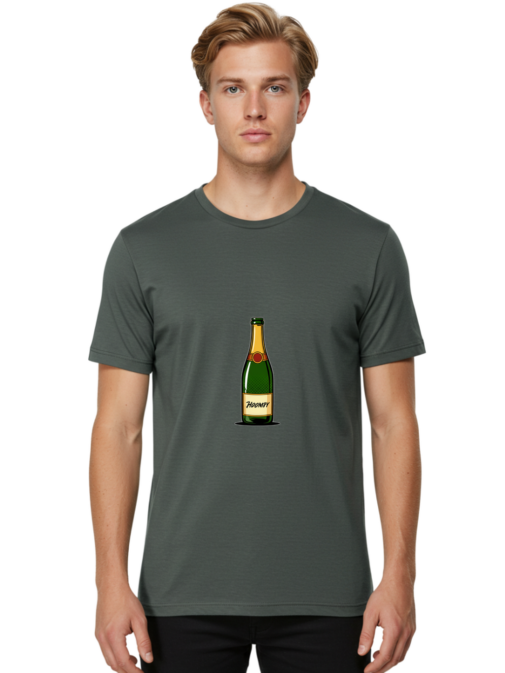 Hooray-Champagne-Bottle Men'S Graphic Tee, 100% Cotton, Comfortable Casual Summer Wear, Machine Washable, Vintage Camera, Old Camera, Antique Camera, Black Camera, Classic Photography, Photography Equipment, Nostalgic Device, Film Camera, Bam654