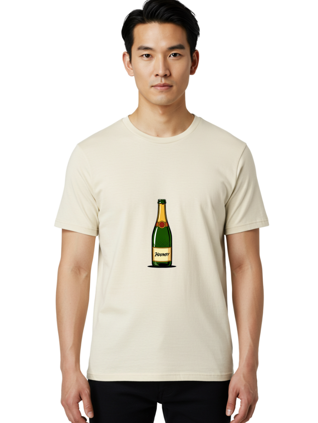 Hooray-Champagne-Bottle Men'S Graphic Tee, 100% Cotton, Comfortable Casual Summer Wear, Machine Washable, Vintage Camera, Old Camera, Antique Camera, Black Camera, Classic Photography, Photography Equipment, Nostalgic Device, Film Camera, Bam654