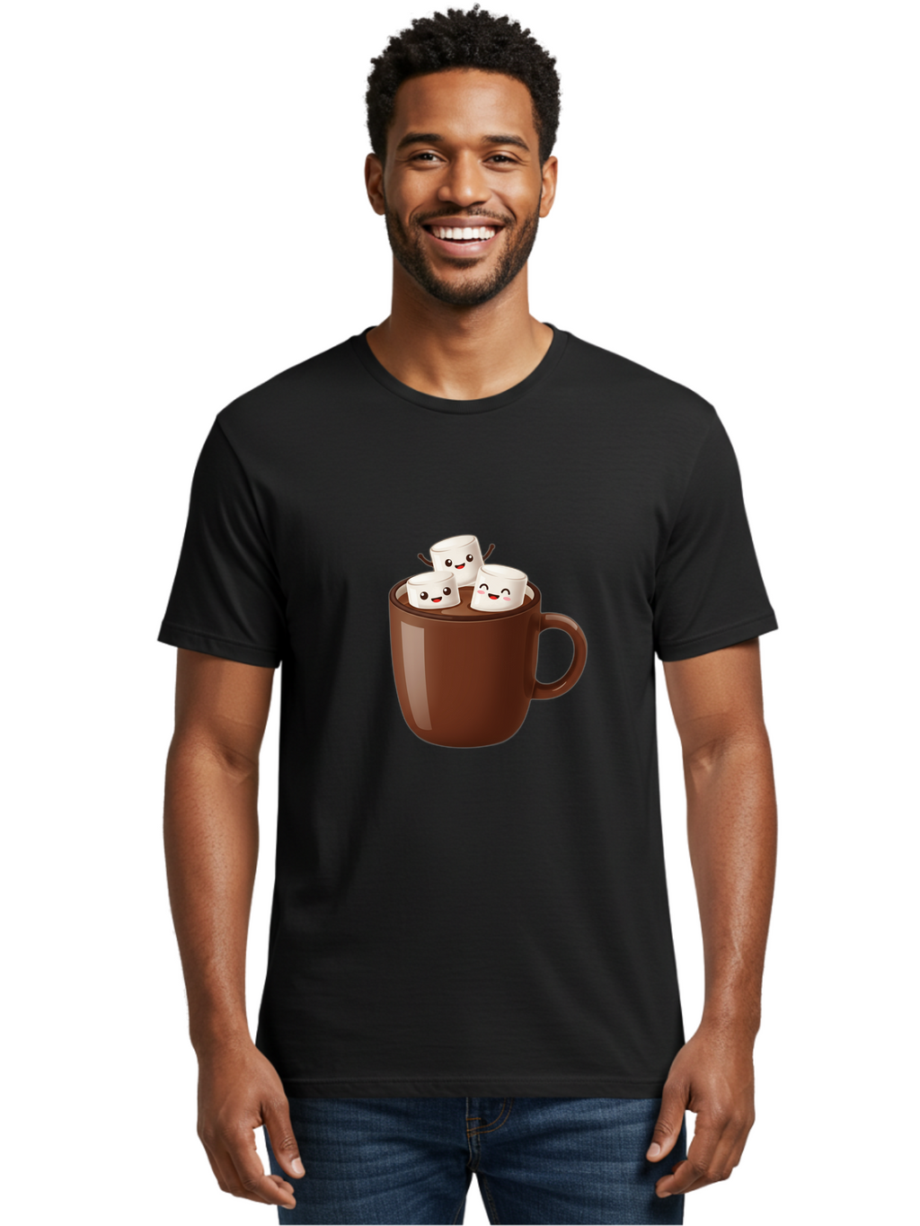 Hot-Chocolate-1 Men'S Graphic Tee, 100% Cotton, Comfortable Casual Summer Wear, Machine Washable, Vintage Camera, Old Camera, Antique Camera, Black Camera, Classic Photography, Photography Equipment, Nostalgic Device, Film Camera, Camera Art Bam658