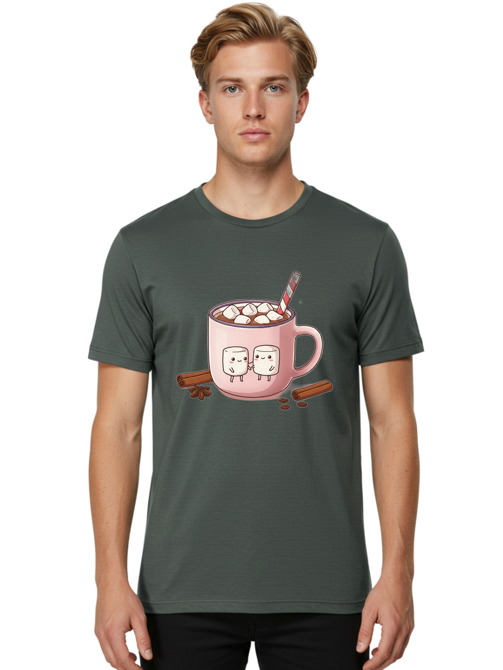 Hot-Chocolate-2 Men'S Graphic Tee, 100% Cotton, Comfortable Casual Summer Wear, Machine Washable, Vintage Camera, Old Camera, Antique Camera, Black Camera, Classic Photography, Photography Equipment, Nostalgic Device, Film Camera, Camera Art Bam659
