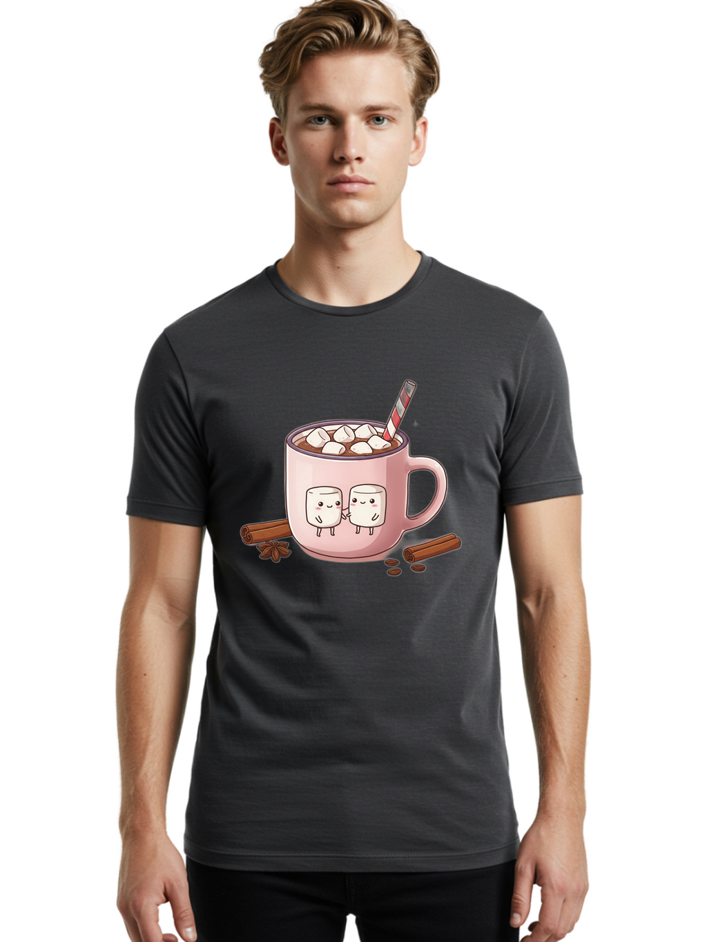 Hot-Chocolate-2 Men'S Graphic Tee, 100% Cotton, Comfortable Casual Summer Wear, Machine Washable, Vintage Camera, Old Camera, Antique Camera, Black Camera, Classic Photography, Photography Equipment, Nostalgic Device, Film Camera, Camera Art Bam659