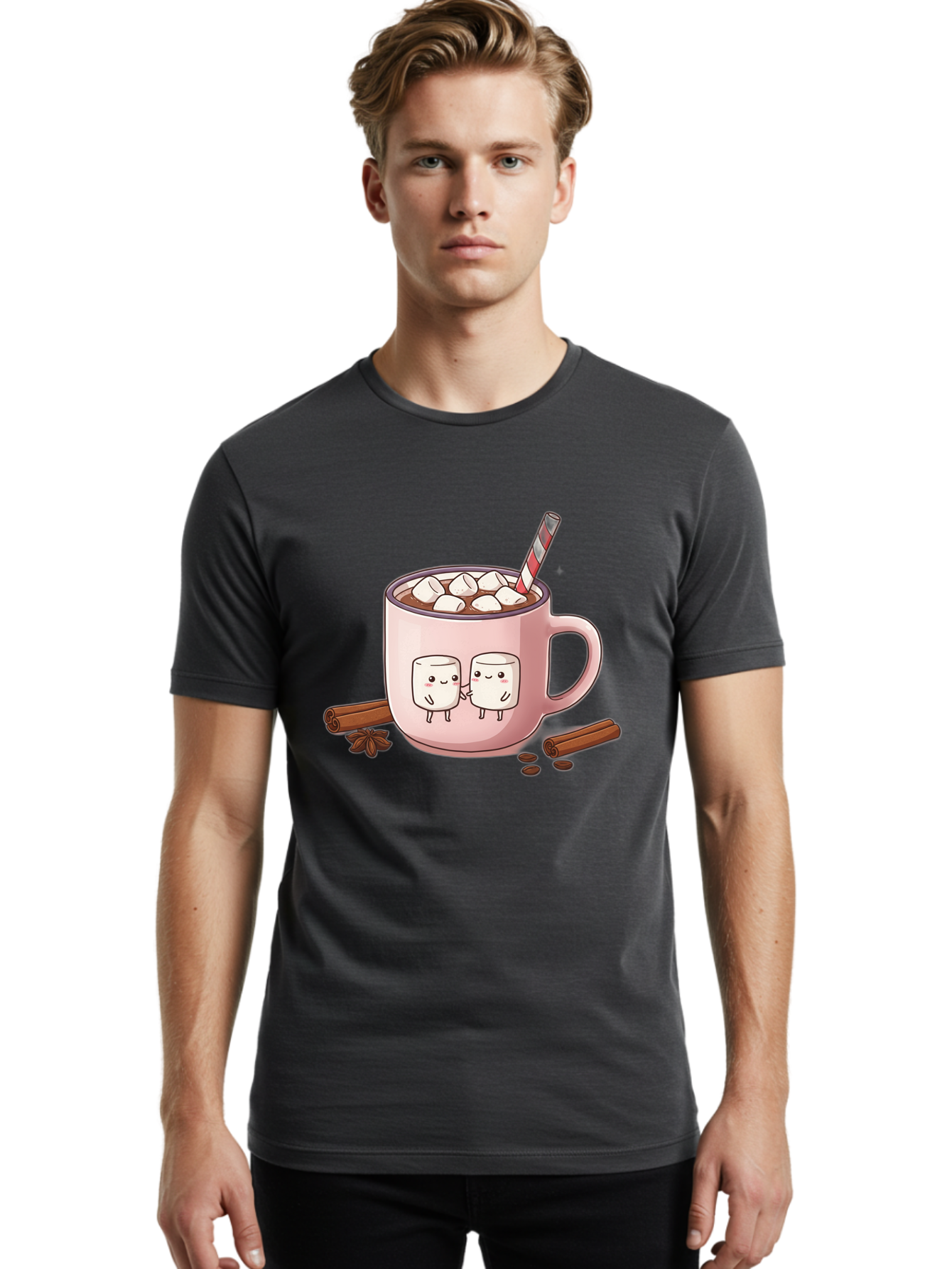 Hot-Chocolate-2 Men'S Graphic Tee, 100% Cotton, Comfortable Casual Summer Wear, Machine Washable, Vintage Camera, Old Camera, Antique Camera, Black Camera, Classic Photography, Photography Equipment, Nostalgic Device, Film Camera, Camera Art Bam659