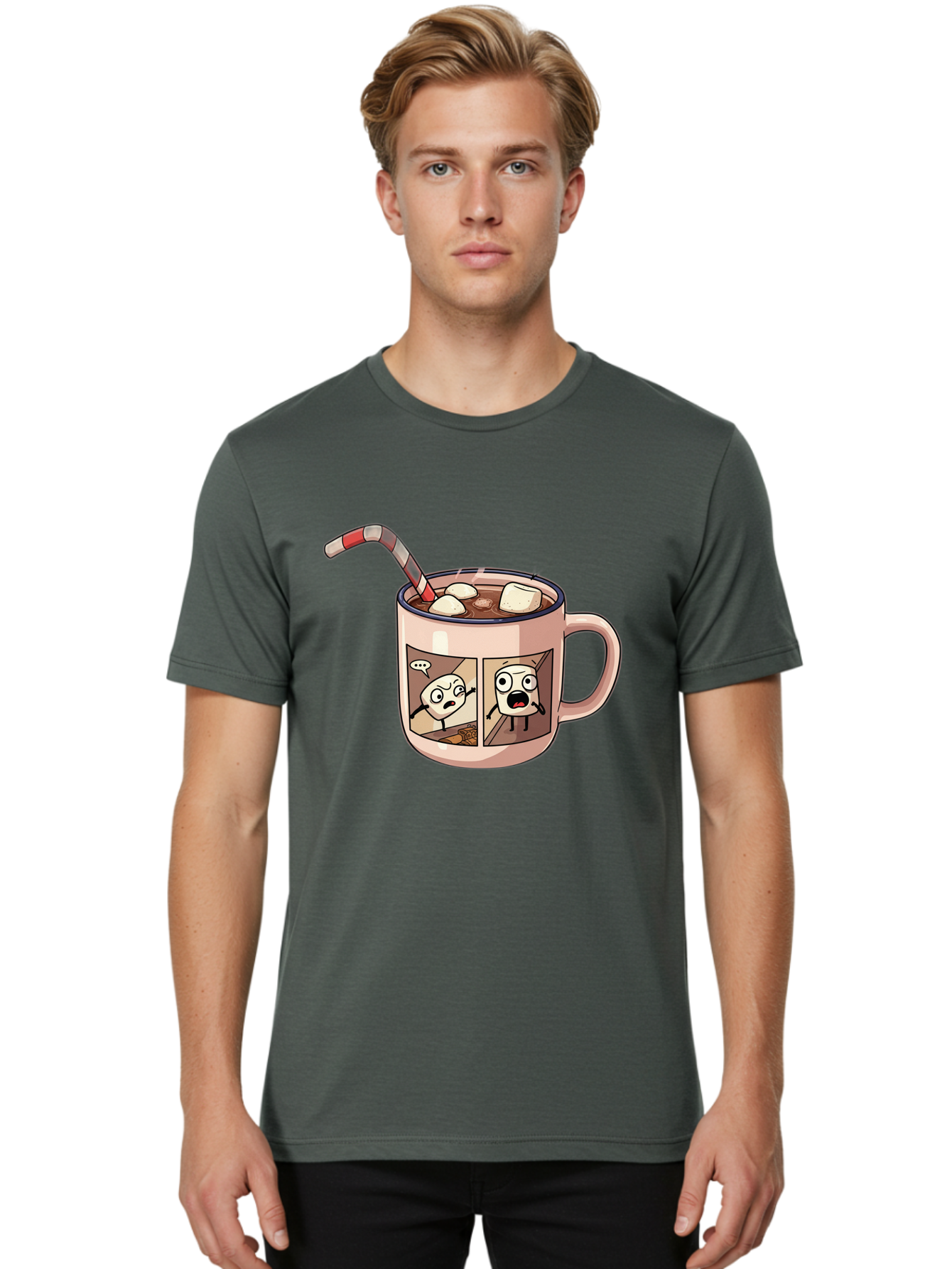 Hot-Chocolate-3 Men'S Graphic Tee, 100% Cotton, Comfortable Casual Summer Wear, Machine Washable, Vintage Camera, Old Camera, Antique Camera, Black Camera, Classic Photography, Photography Equipment, Nostalgic Device, Film Camera, Camera Art Bam660