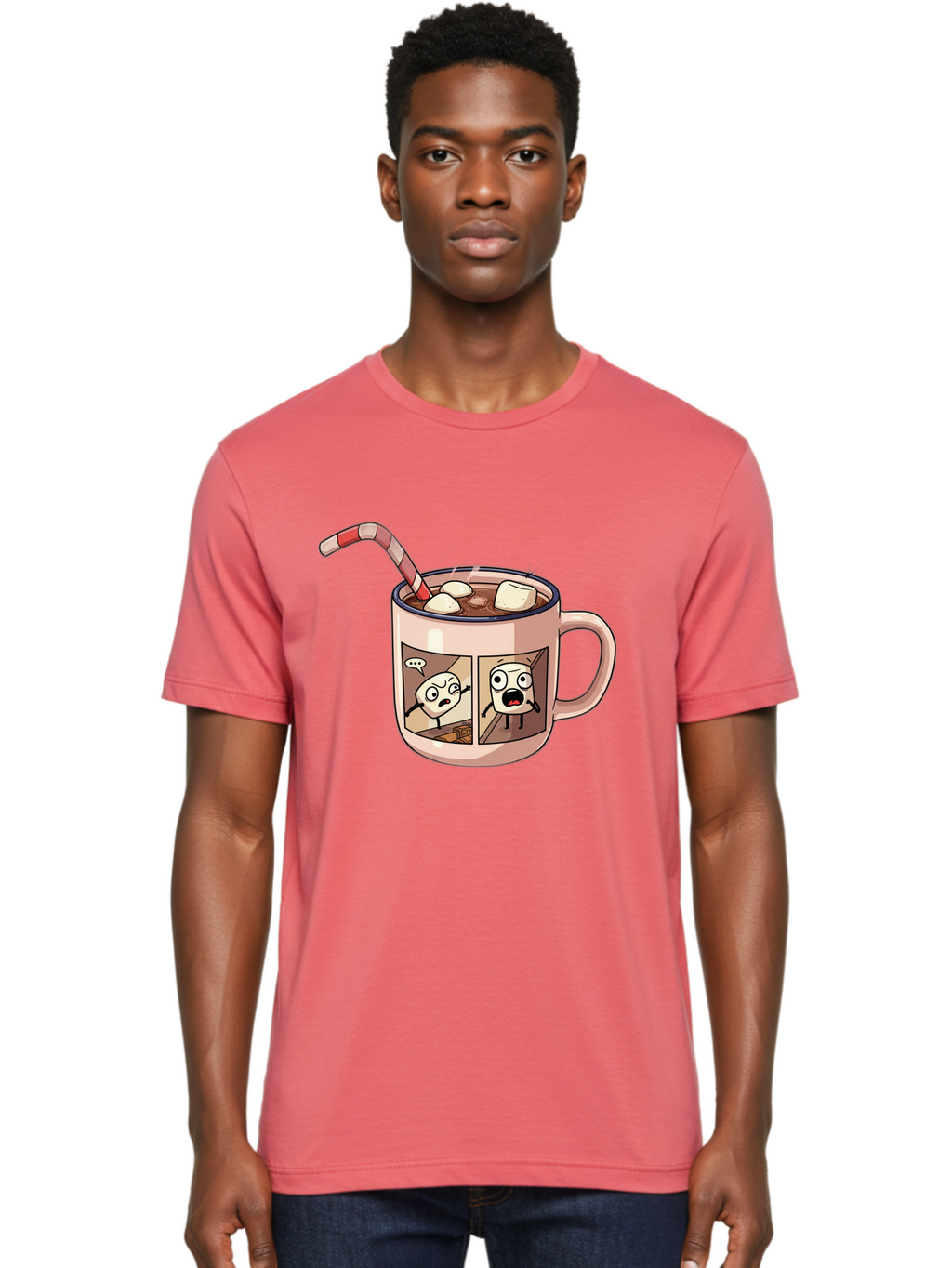 Hot-Chocolate-3 Men'S Graphic Tee, 100% Cotton, Comfortable Casual Summer Wear, Machine Washable, Vintage Camera, Old Camera, Antique Camera, Black Camera, Classic Photography, Photography Equipment, Nostalgic Device, Film Camera, Camera Art Bam660