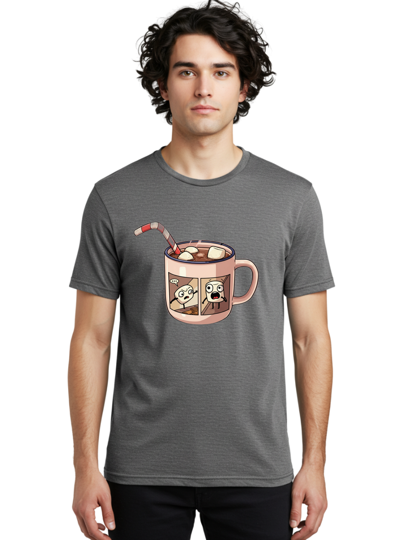Hot-Chocolate-3 Men'S Graphic Tee, 100% Cotton, Comfortable Casual Summer Wear, Machine Washable, Vintage Camera, Old Camera, Antique Camera, Black Camera, Classic Photography, Photography Equipment, Nostalgic Device, Film Camera, Camera Art Bam660