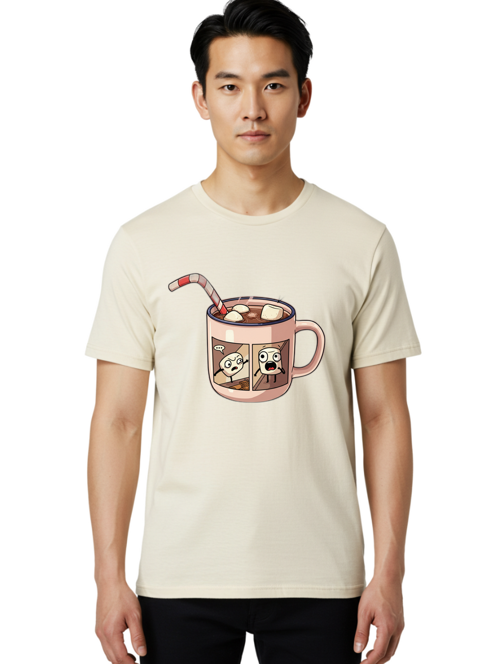 Hot-Chocolate-3 Men'S Graphic Tee, 100% Cotton, Comfortable Casual Summer Wear, Machine Washable, Vintage Camera, Old Camera, Antique Camera, Black Camera, Classic Photography, Photography Equipment, Nostalgic Device, Film Camera, Camera Art Bam660
