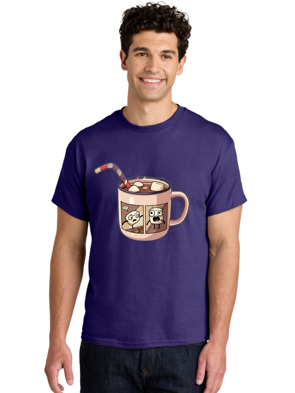 Hot-Chocolate-3 Men'S Graphic Tee, 100% Cotton, Comfortable Casual Summer Wear, Machine Washable, Vintage Camera, Old Camera, Antique Camera, Black Camera, Classic Photography, Photography Equipment, Nostalgic Device, Film Camera, Camera Art Bam660