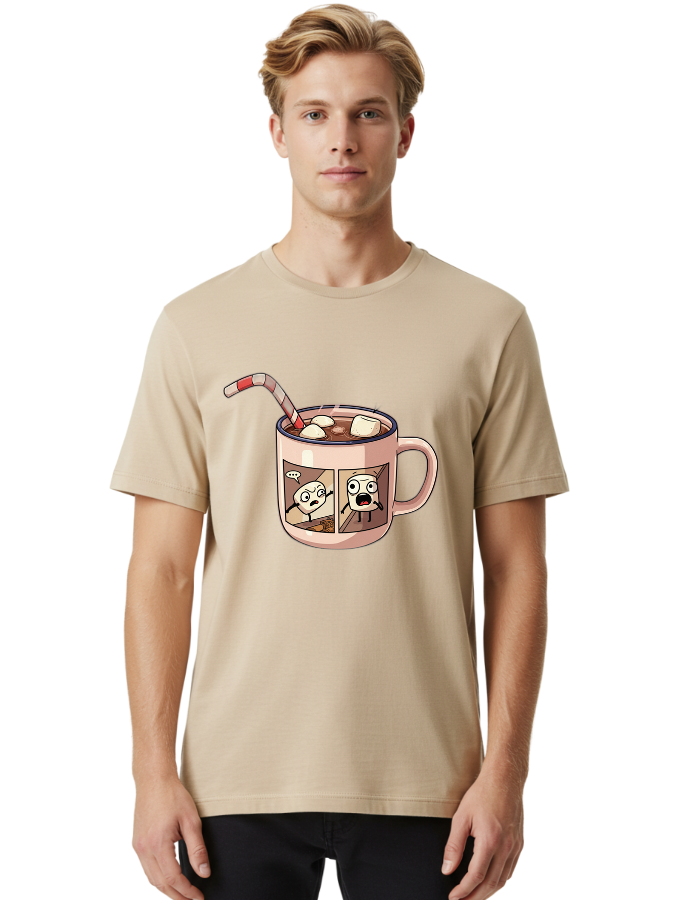 Hot-Chocolate-3 Men'S Graphic Tee, 100% Cotton, Comfortable Casual Summer Wear, Machine Washable, Vintage Camera, Old Camera, Antique Camera, Black Camera, Classic Photography, Photography Equipment, Nostalgic Device, Film Camera, Camera Art Bam660