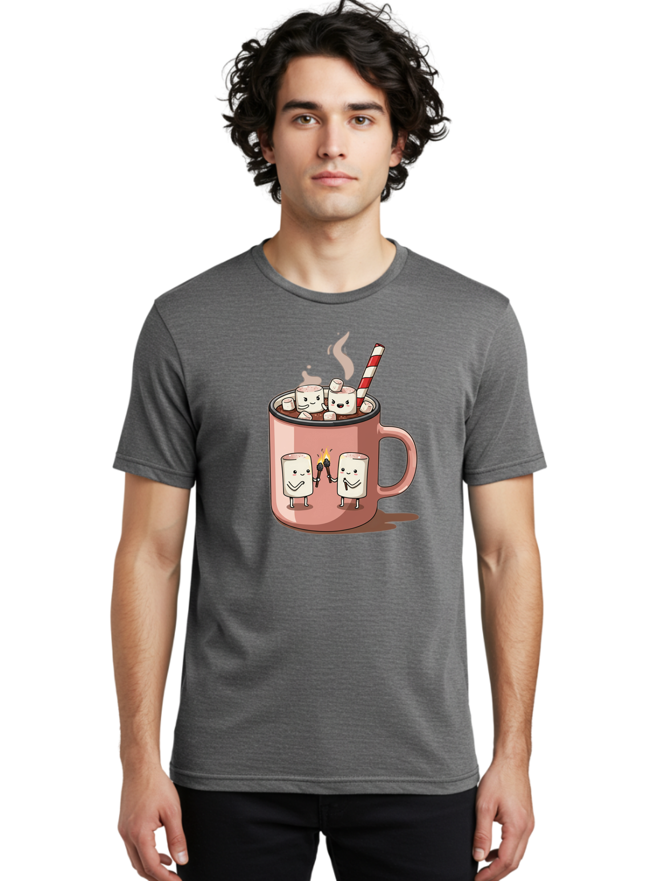 Hot-Chocolate-Marshmallows Men'S Graphic Tee, 100% Cotton, Comfortable Casual Summer Wear, Machine Washable, Vintage Camera, Old Camera, Antique Camera, Black Camera, Classic Photography, Photography Equipment, Nostalgic Device, Film Camera, Bam661