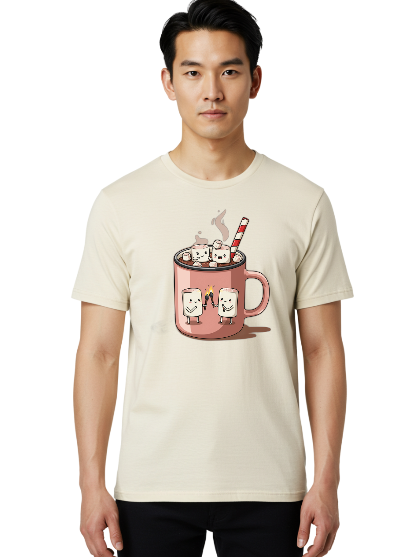 Hot-Chocolate-Marshmallows Men'S Graphic Tee, 100% Cotton, Comfortable Casual Summer Wear, Machine Washable, Vintage Camera, Old Camera, Antique Camera, Black Camera, Classic Photography, Photography Equipment, Nostalgic Device, Film Camera, Bam661