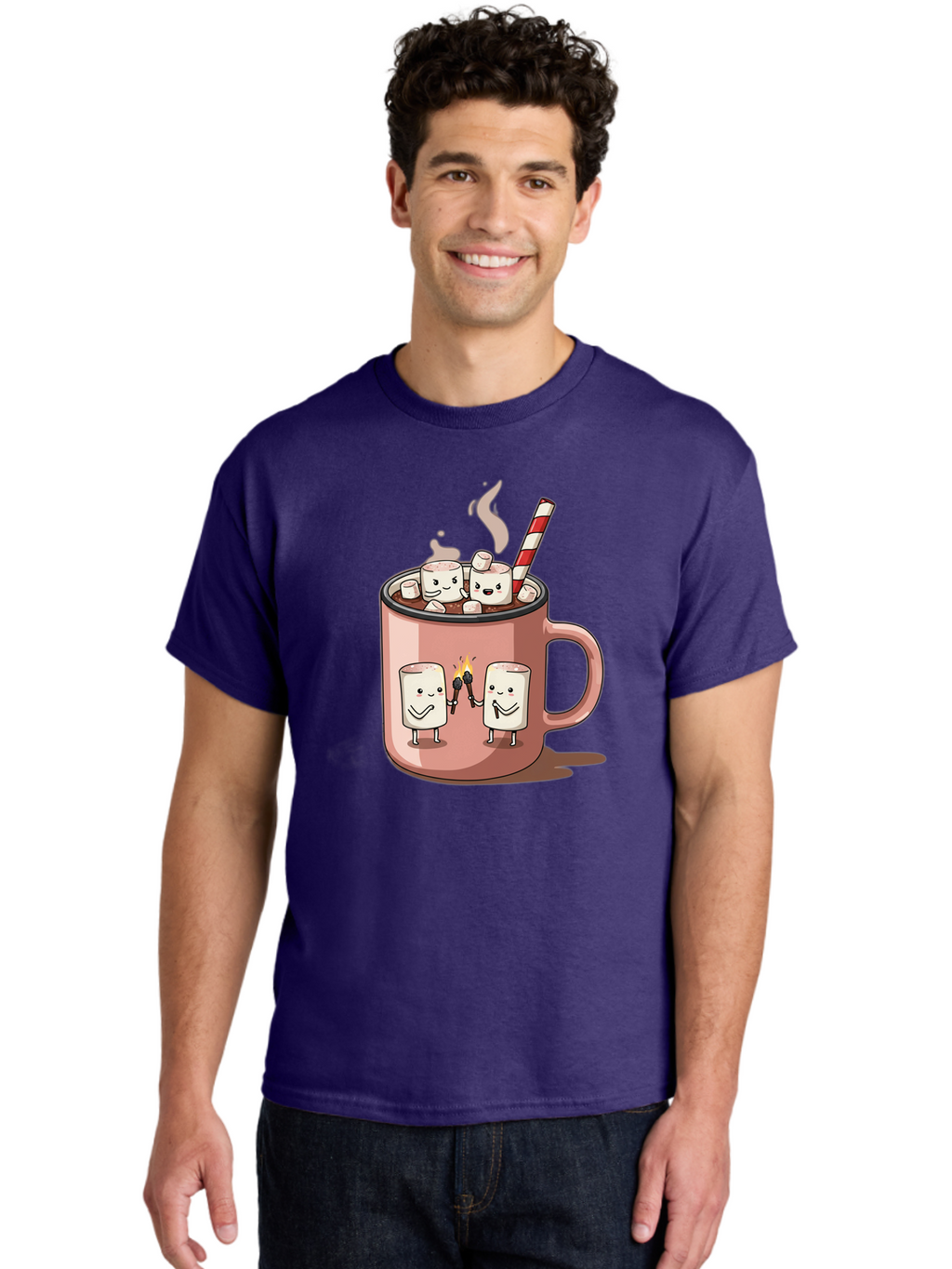 Hot-Chocolate-Marshmallows Men'S Graphic Tee, 100% Cotton, Comfortable Casual Summer Wear, Machine Washable, Vintage Camera, Old Camera, Antique Camera, Black Camera, Classic Photography, Photography Equipment, Nostalgic Device, Film Camera, Bam661