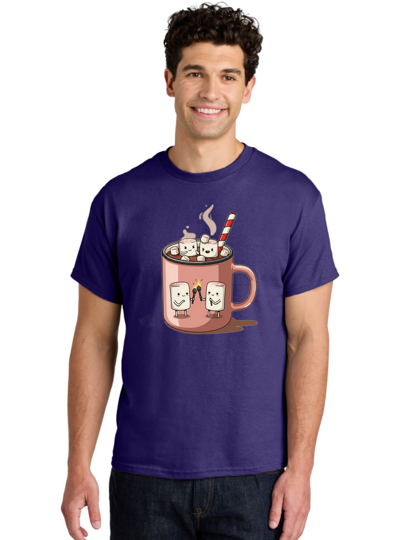 Hot-Chocolate-Marshmallows Men'S Graphic Tee, 100% Cotton, Comfortable Casual Summer Wear, Machine Washable, Vintage Camera, Old Camera, Antique Camera, Black Camera, Classic Photography, Photography Equipment, Nostalgic Device, Film Camera, Bam661