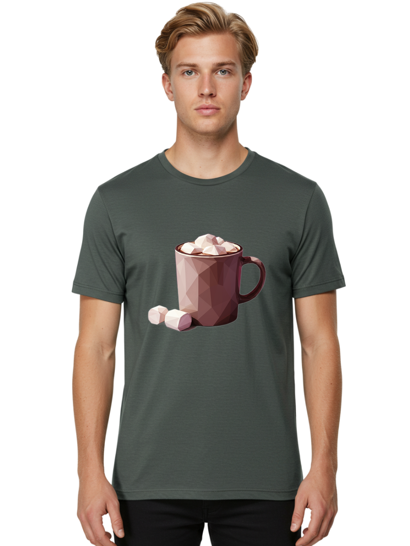 Hot-Chocolate-Mug-2 Men'S Graphic Tee, 100% Cotton, Comfortable Casual Summer Wear, Machine Washable, Vintage Camera, Old Camera, Antique Camera, Black Camera, Classic Photography, Photography Equipment, Nostalgic Device, Film Camera, Bam663