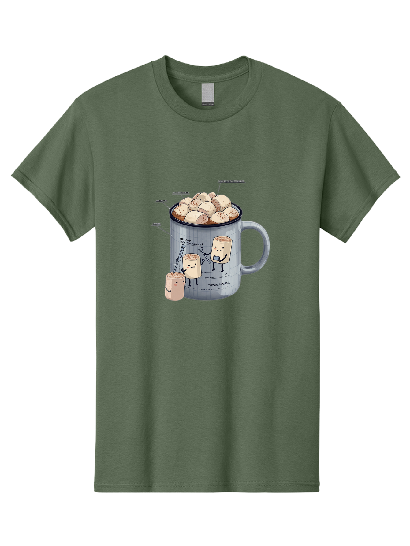 Hot-Chocolate-Mug-With-Marshmallow-1 Men'S Graphic Tee, 100% Cotton, Comfortable Casual Summer Wear, Machine Washable, Vintage Camera, Old Camera, Antique Camera, Black Camera, Classic Photography, Photography Equipment, Nostalgic Device, Bam664