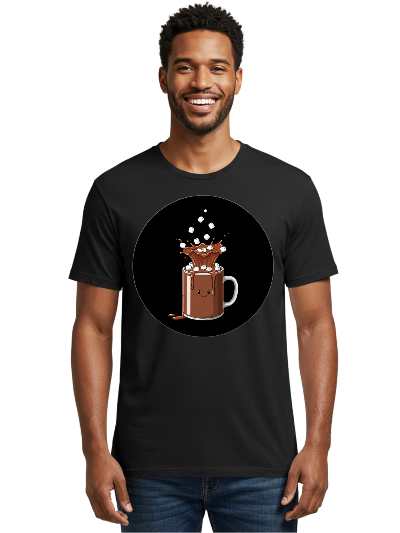Hot-Chocolate-Mug Men'S Graphic Tee, 100% Cotton, Comfortable Casual Summer Wear, Machine Washable, Vintage Camera, Old Camera, Antique Camera, Black Camera, Classic Photography, Photography Equipment, Nostalgic Device, Film Camera, Camera Art Bam665