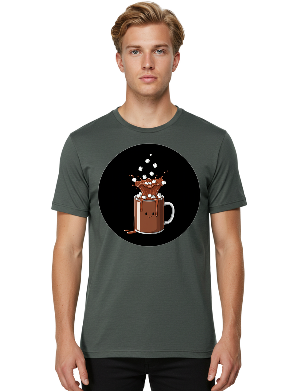 Hot-Chocolate-Mug Men'S Graphic Tee, 100% Cotton, Comfortable Casual Summer Wear, Machine Washable, Vintage Camera, Old Camera, Antique Camera, Black Camera, Classic Photography, Photography Equipment, Nostalgic Device, Film Camera, Camera Art Bam665