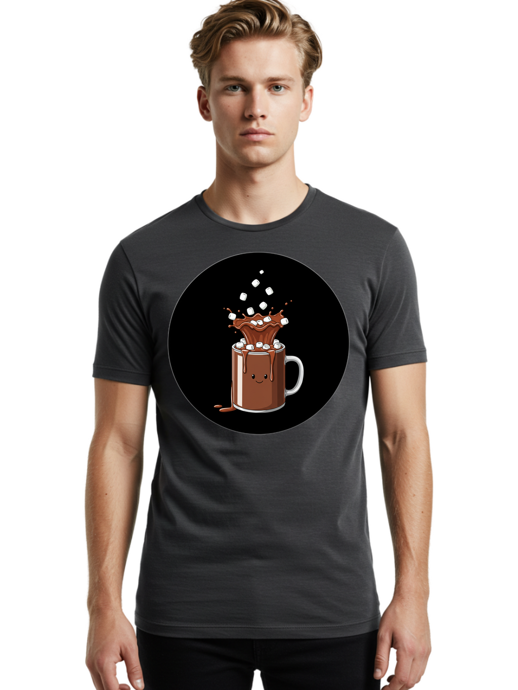 Hot-Chocolate-Mug Men'S Graphic Tee, 100% Cotton, Comfortable Casual Summer Wear, Machine Washable, Vintage Camera, Old Camera, Antique Camera, Black Camera, Classic Photography, Photography Equipment, Nostalgic Device, Film Camera, Camera Art Bam665