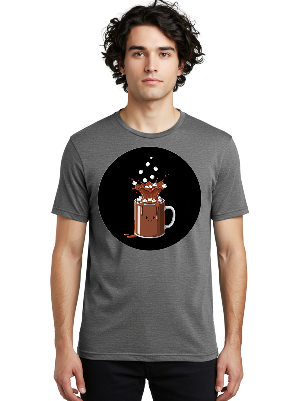 Hot-Chocolate-Mug Men'S Graphic Tee, 100% Cotton, Comfortable Casual Summer Wear, Machine Washable, Vintage Camera, Old Camera, Antique Camera, Black Camera, Classic Photography, Photography Equipment, Nostalgic Device, Film Camera, Camera Art Bam665