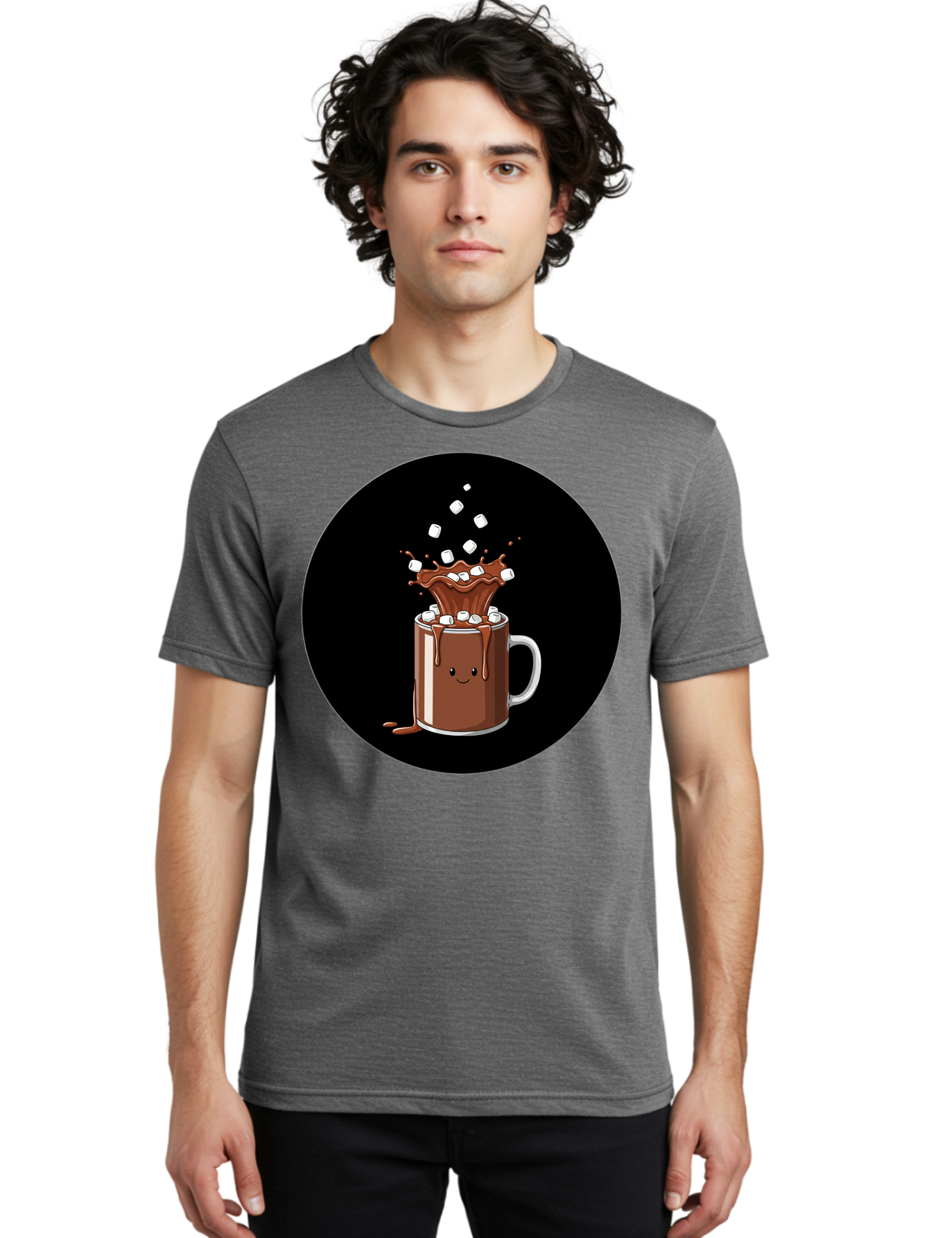 Hot-Chocolate-Mug Men'S Graphic Tee, 100% Cotton, Comfortable Casual Summer Wear, Machine Washable, Vintage Camera, Old Camera, Antique Camera, Black Camera, Classic Photography, Photography Equipment, Nostalgic Device, Film Camera, Camera Art Bam665