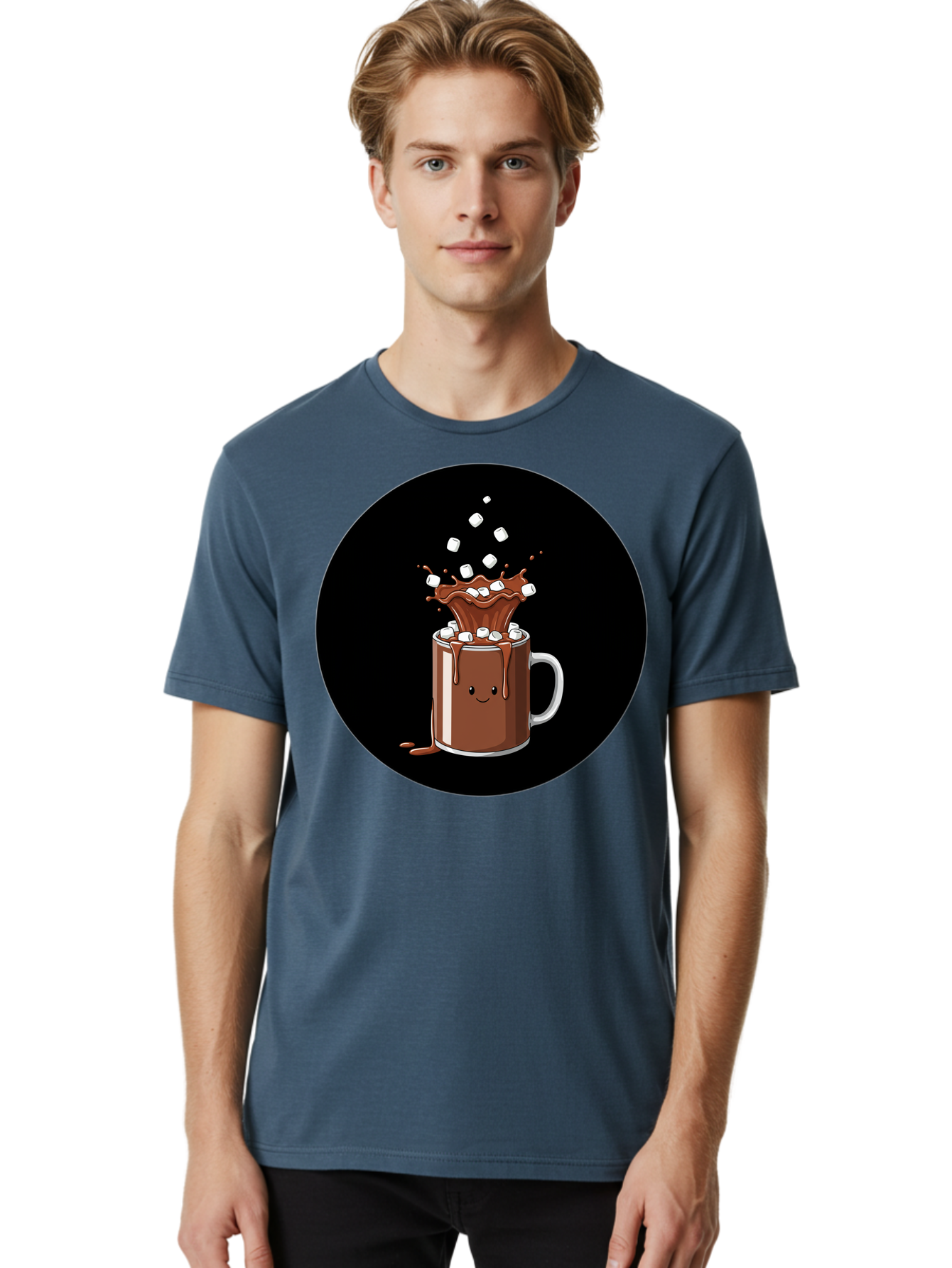 Hot-Chocolate-Mug Men'S Graphic Tee, 100% Cotton, Comfortable Casual Summer Wear, Machine Washable, Vintage Camera, Old Camera, Antique Camera, Black Camera, Classic Photography, Photography Equipment, Nostalgic Device, Film Camera, Camera Art Bam665