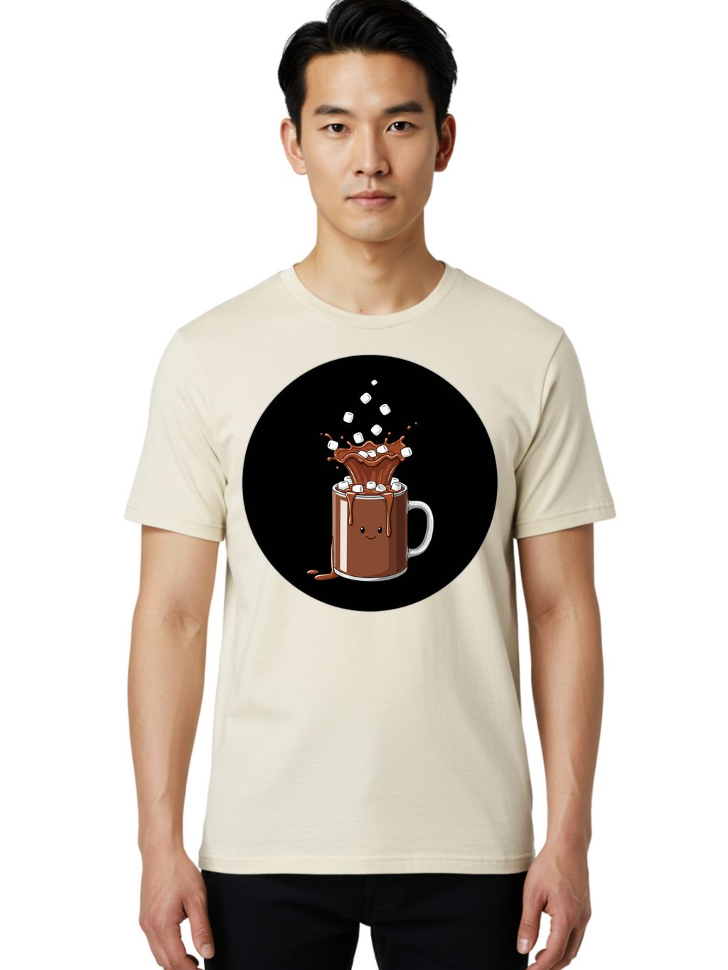 Hot-Chocolate-Mug Men'S Graphic Tee, 100% Cotton, Comfortable Casual Summer Wear, Machine Washable, Vintage Camera, Old Camera, Antique Camera, Black Camera, Classic Photography, Photography Equipment, Nostalgic Device, Film Camera, Camera Art Bam665