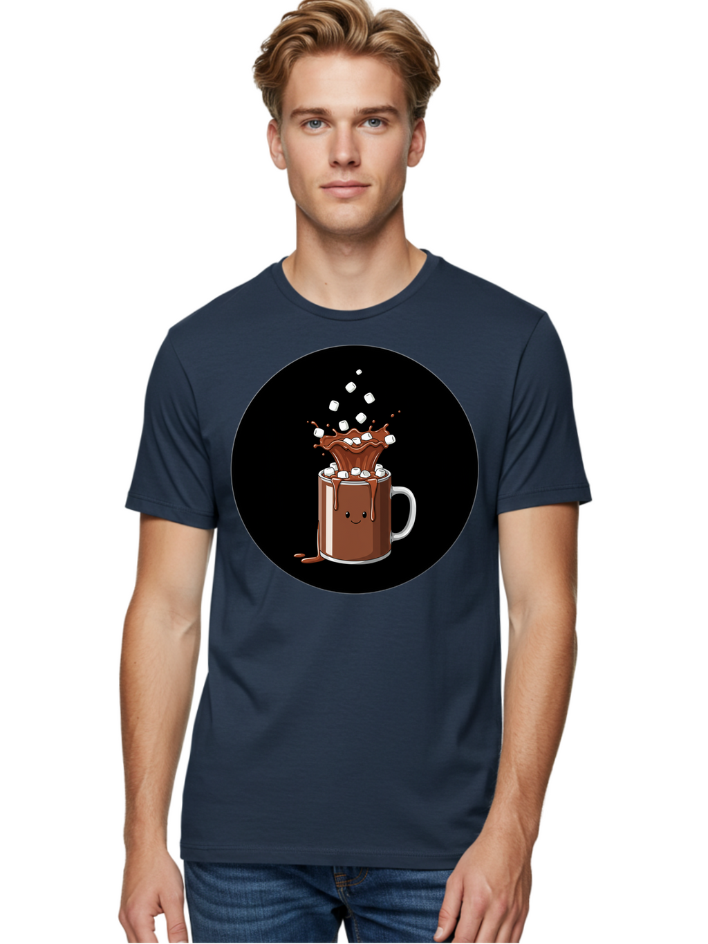 Hot-Chocolate-Mug Men'S Graphic Tee, 100% Cotton, Comfortable Casual Summer Wear, Machine Washable, Vintage Camera, Old Camera, Antique Camera, Black Camera, Classic Photography, Photography Equipment, Nostalgic Device, Film Camera, Camera Art Bam665