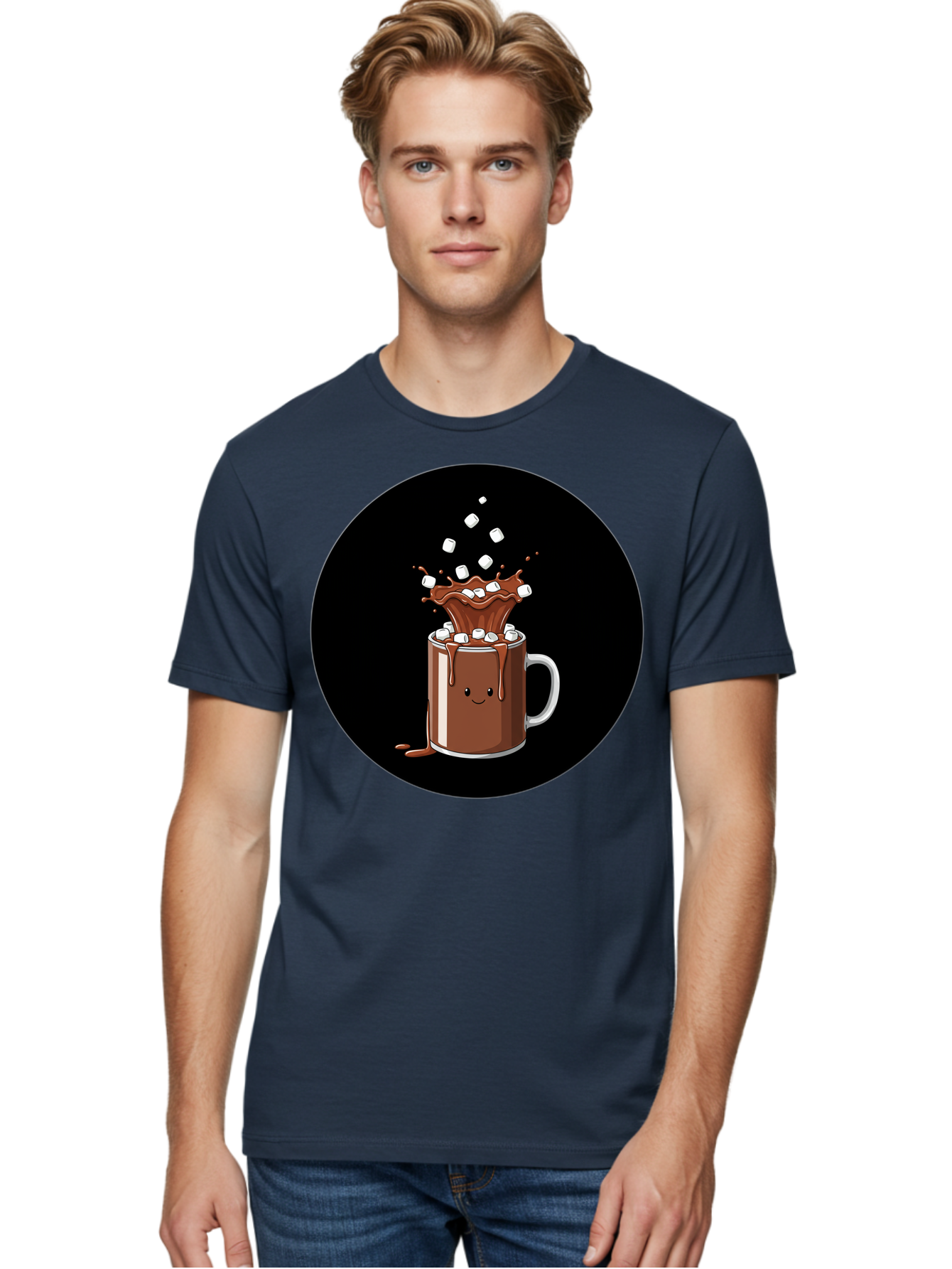 Hot-Chocolate-Mug Men'S Graphic Tee, 100% Cotton, Comfortable Casual Summer Wear, Machine Washable, Vintage Camera, Old Camera, Antique Camera, Black Camera, Classic Photography, Photography Equipment, Nostalgic Device, Film Camera, Camera Art Bam665