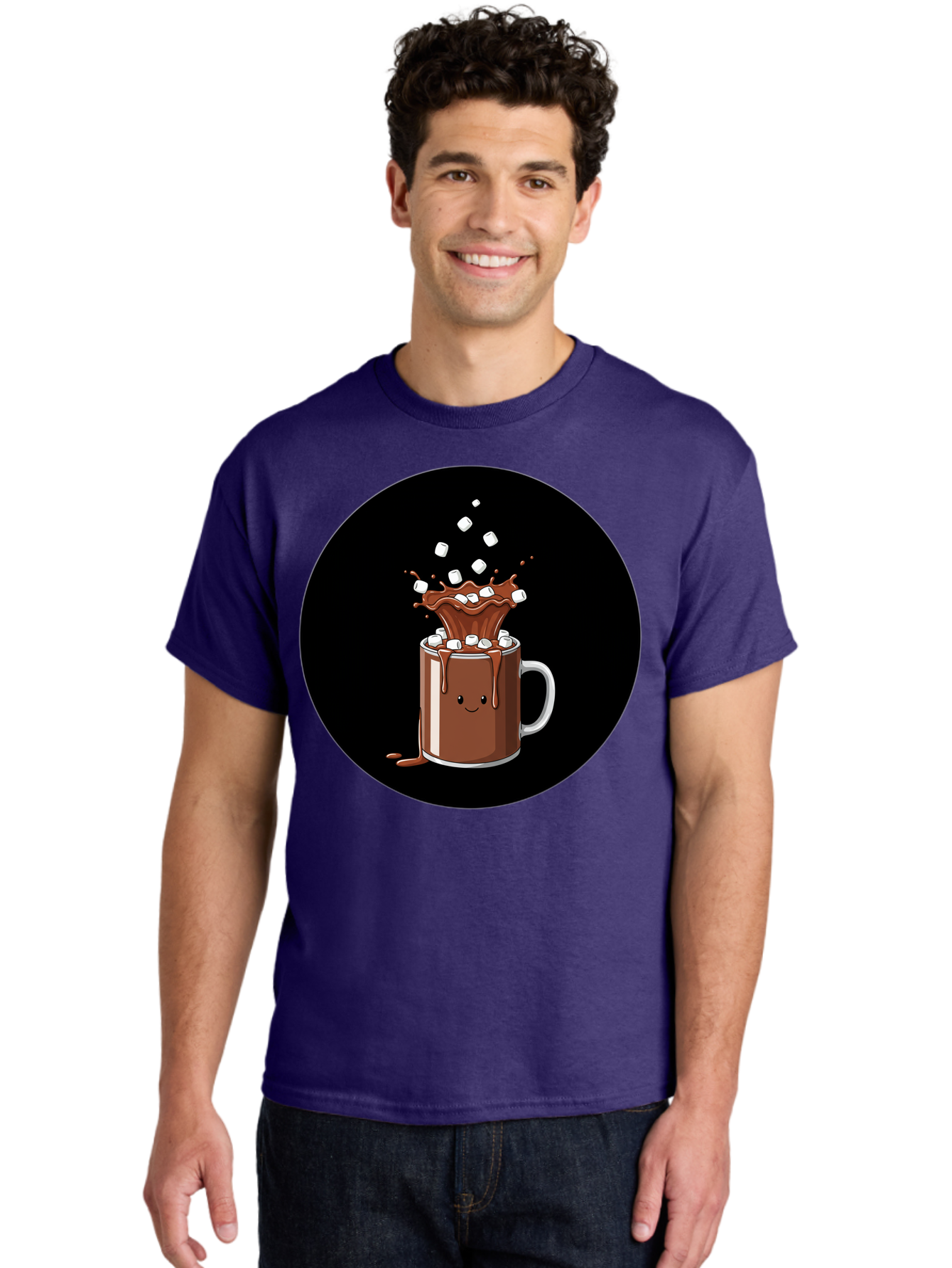 Hot-Chocolate-Mug Men'S Graphic Tee, 100% Cotton, Comfortable Casual Summer Wear, Machine Washable, Vintage Camera, Old Camera, Antique Camera, Black Camera, Classic Photography, Photography Equipment, Nostalgic Device, Film Camera, Camera Art Bam665