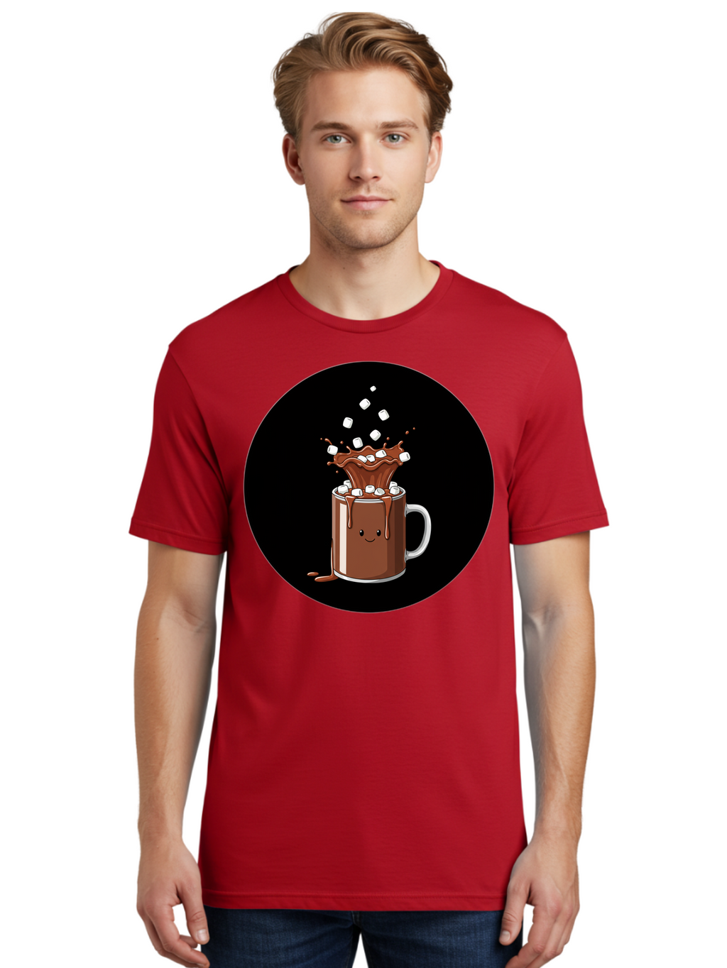 Hot-Chocolate-Mug Men'S Graphic Tee, 100% Cotton, Comfortable Casual Summer Wear, Machine Washable, Vintage Camera, Old Camera, Antique Camera, Black Camera, Classic Photography, Photography Equipment, Nostalgic Device, Film Camera, Camera Art Bam665