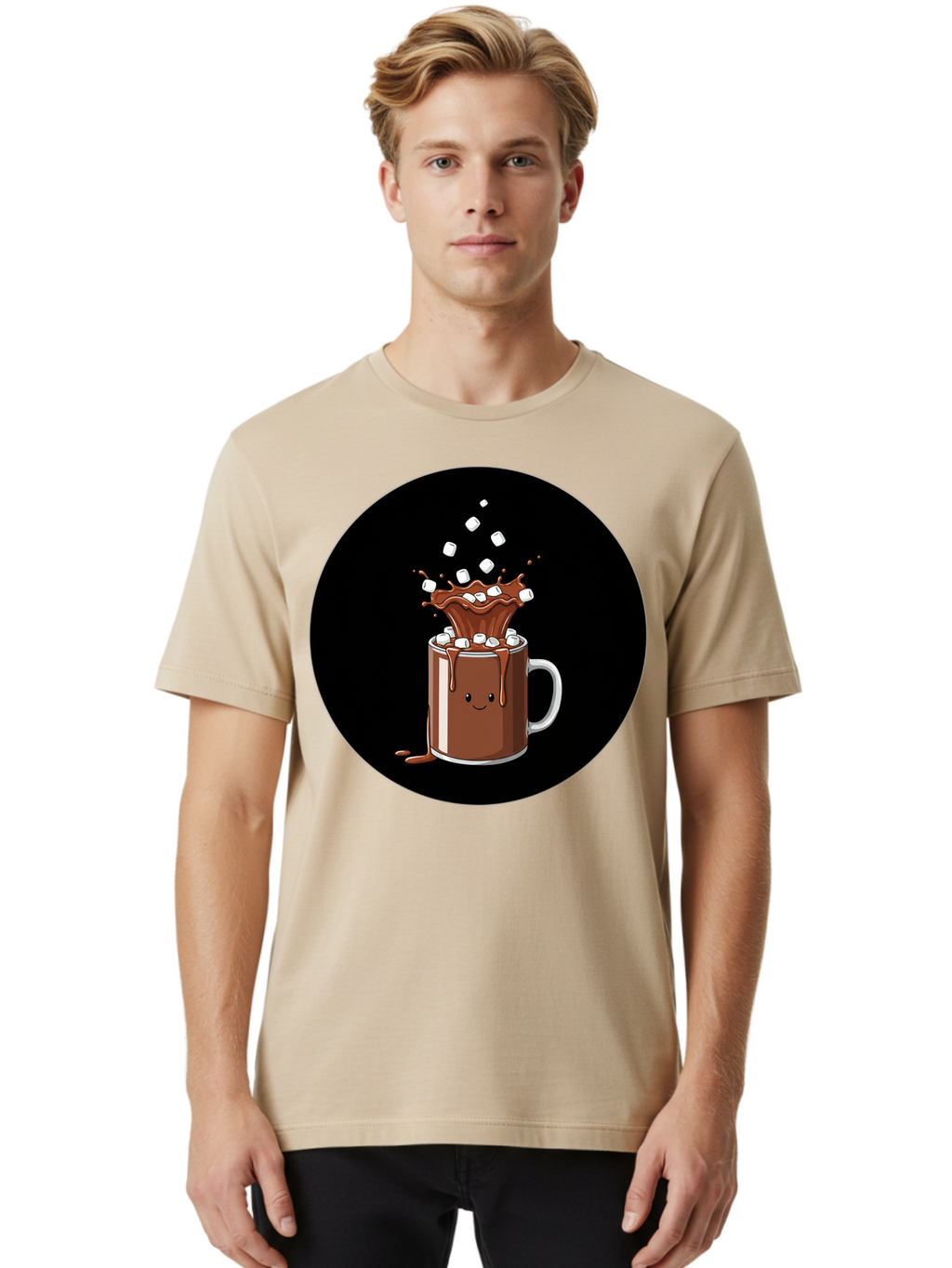 Hot-Chocolate-Mug Men'S Graphic Tee, 100% Cotton, Comfortable Casual Summer Wear, Machine Washable, Vintage Camera, Old Camera, Antique Camera, Black Camera, Classic Photography, Photography Equipment, Nostalgic Device, Film Camera, Camera Art Bam665