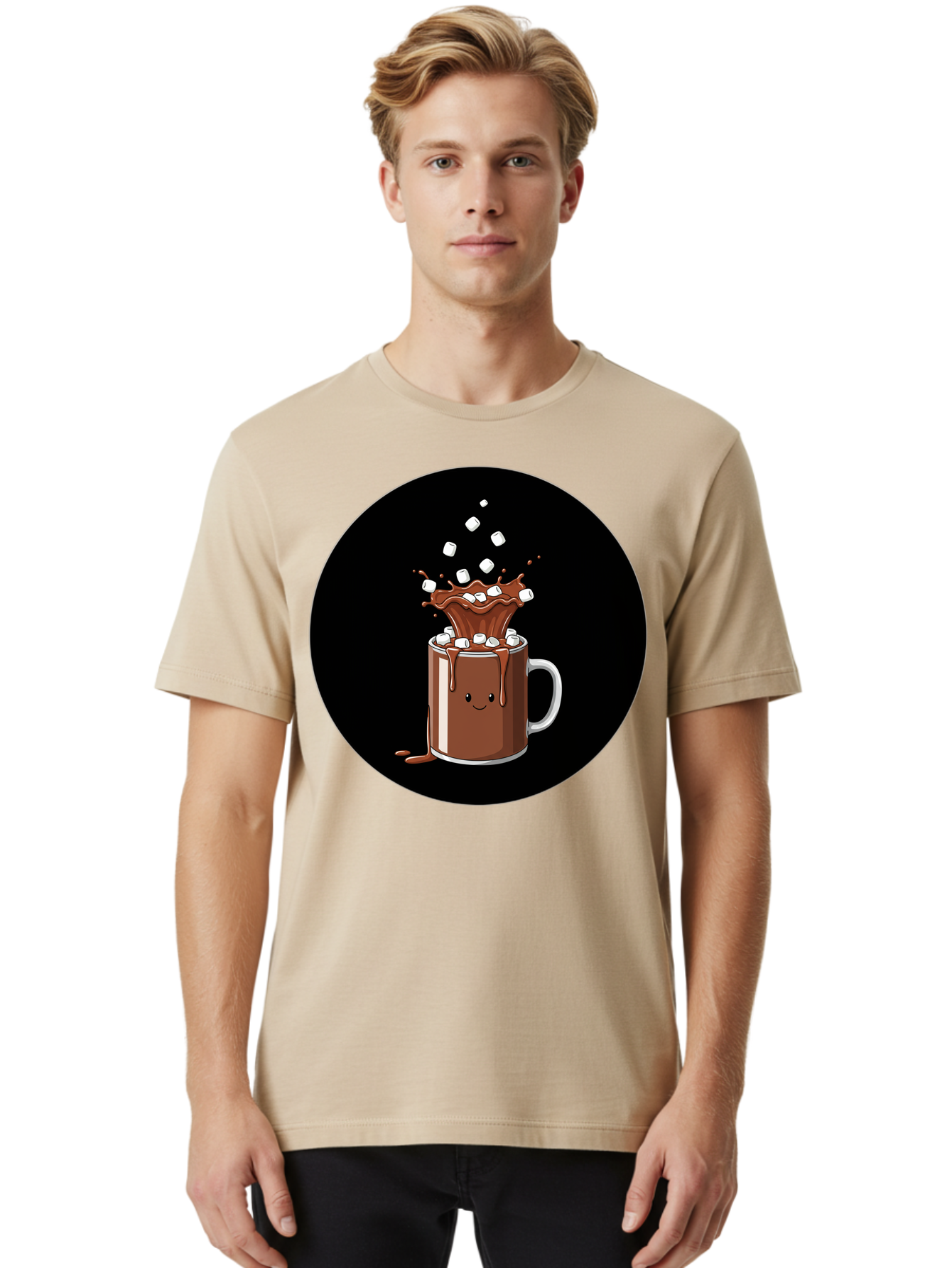 Hot-Chocolate-Mug Men'S Graphic Tee, 100% Cotton, Comfortable Casual Summer Wear, Machine Washable, Vintage Camera, Old Camera, Antique Camera, Black Camera, Classic Photography, Photography Equipment, Nostalgic Device, Film Camera, Camera Art Bam665