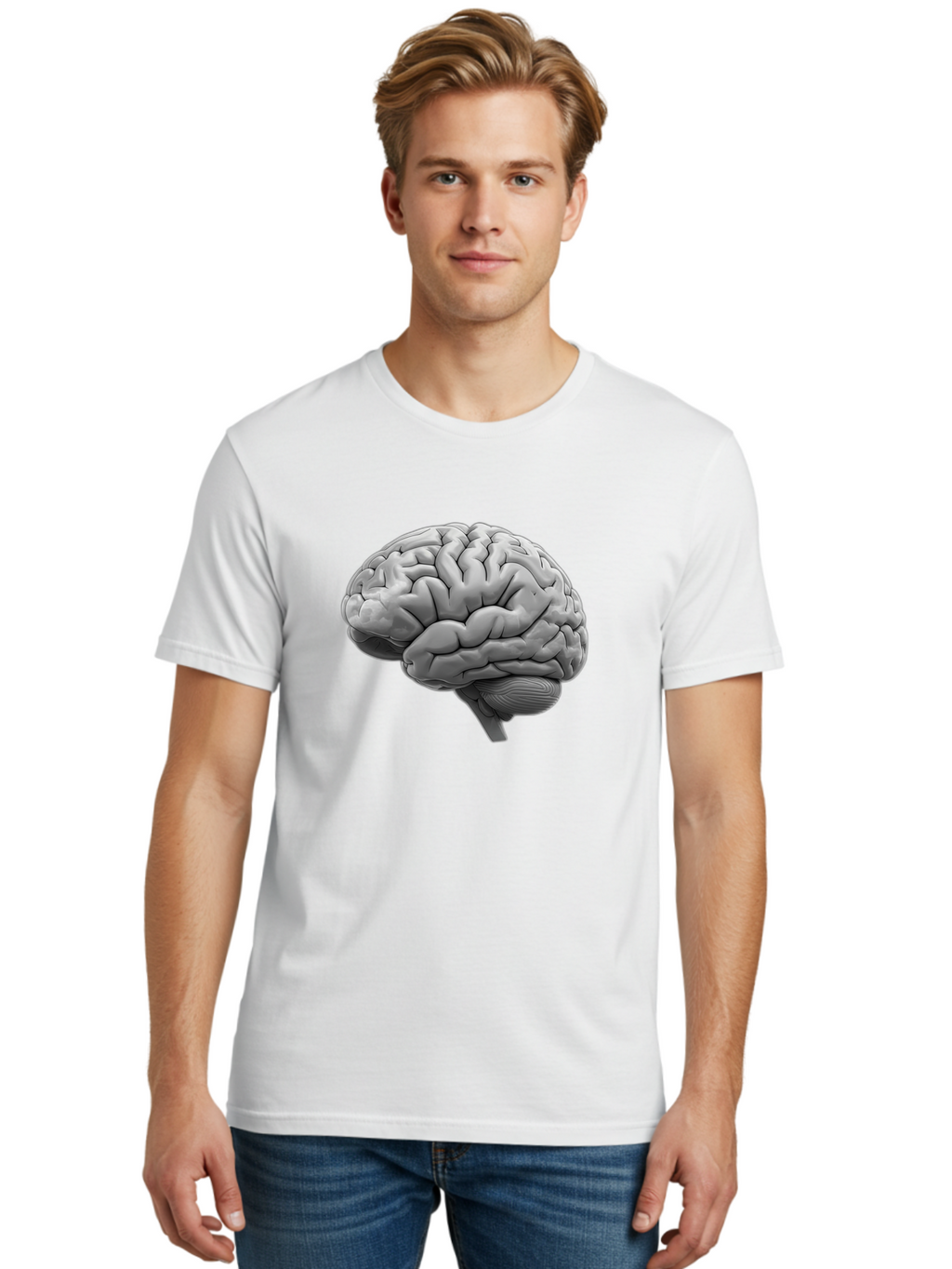Human-Brain-1 Men'S Graphic Tee, 100% Cotton, Comfortable Casual Summer Wear, Machine Washable, Vintage Camera, Old Camera, Antique Camera, Black Camera, Classic Photography, Photography Equipment, Nostalgic Device, Film Camera, Camera Art Bam667
