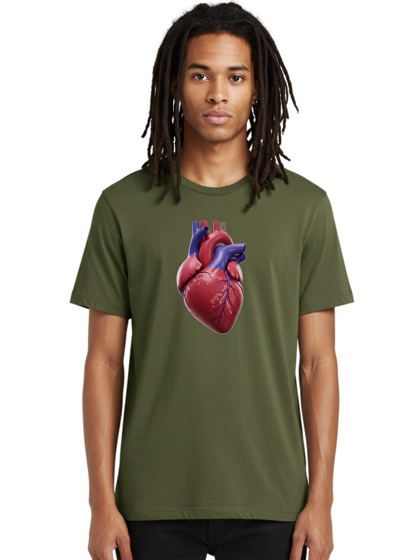 Human-Heart-1 Men'S Graphic Tee, 100% Cotton, Comfortable Casual Summer Wear, Machine Washable, Vintage Camera, Old Camera, Antique Camera, Black Camera, Classic Photography, Photography Equipment, Nostalgic Device, Film Camera, Camera Art Bam669