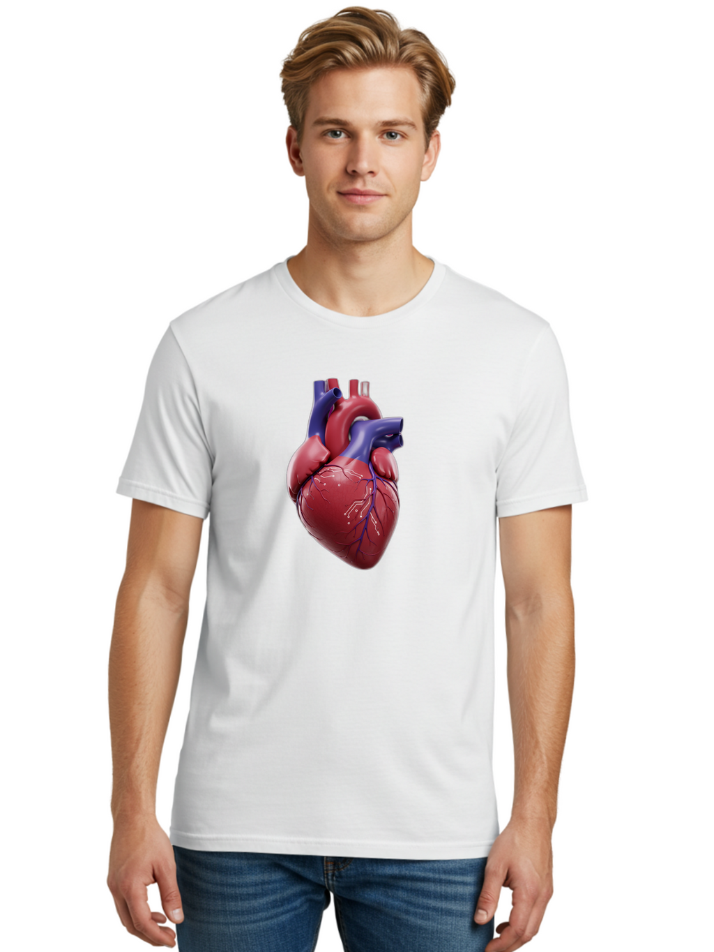 Human-Heart-1 Men'S Graphic Tee, 100% Cotton, Comfortable Casual Summer Wear, Machine Washable, Vintage Camera, Old Camera, Antique Camera, Black Camera, Classic Photography, Photography Equipment, Nostalgic Device, Film Camera, Camera Art Bam669