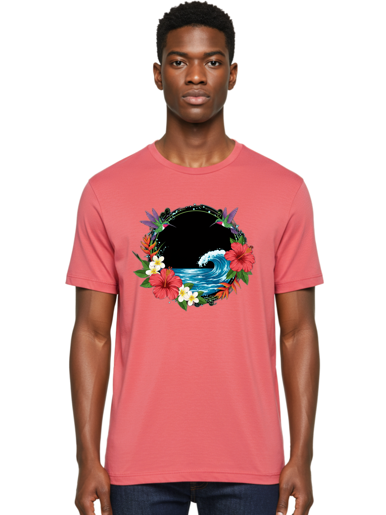 Hummingbird-Ocean-Wave Men'S Graphic Tee, 100% Cotton, Comfortable Casual Summer Wear, Machine Washable, Vintage Camera, Old Camera, Antique Camera, Black Camera, Classic Photography, Photography Equipment, Nostalgic Device, Film Camera, Bam671
