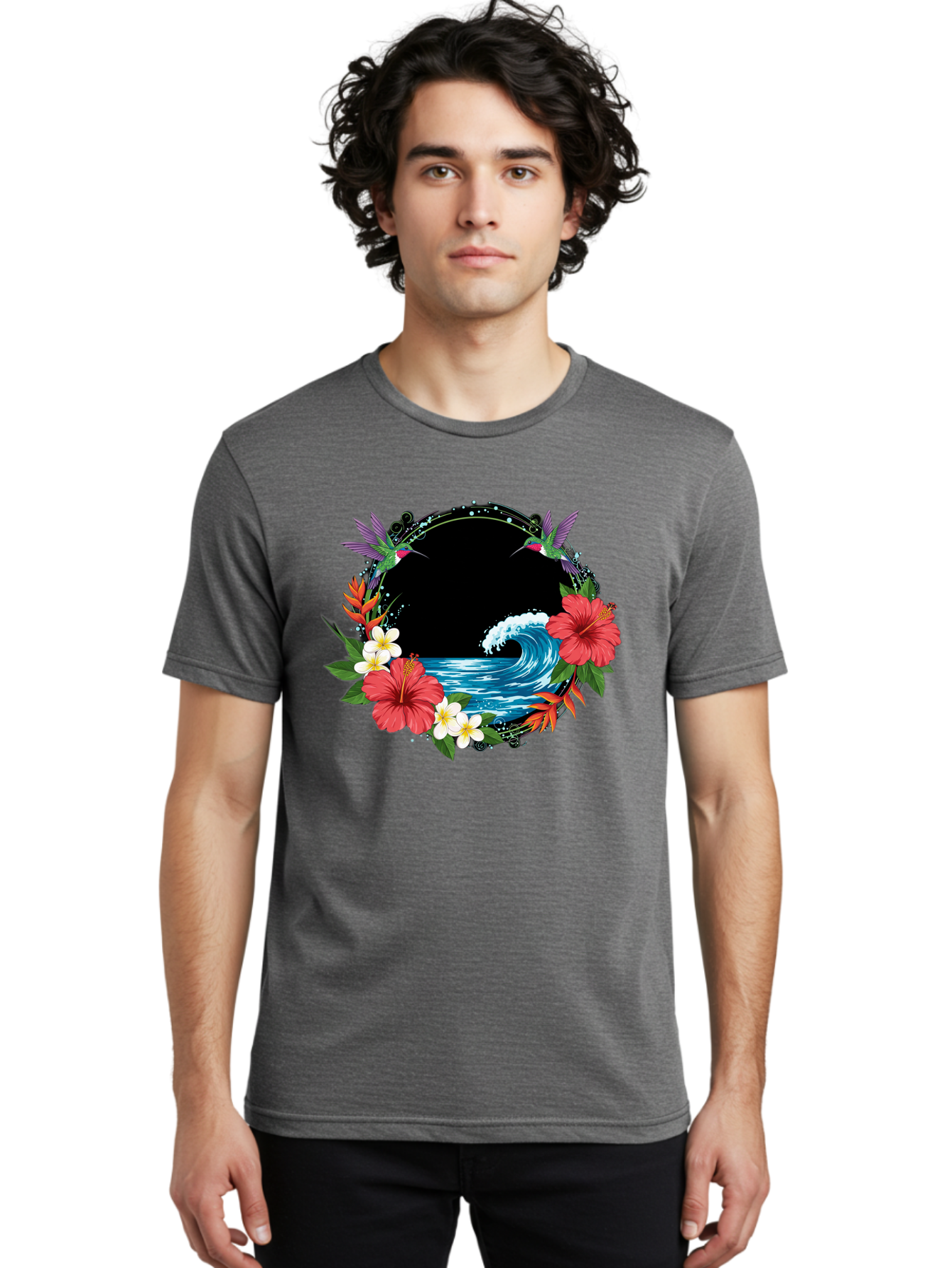Hummingbird-Ocean-Wave Men'S Graphic Tee, 100% Cotton, Comfortable Casual Summer Wear, Machine Washable, Vintage Camera, Old Camera, Antique Camera, Black Camera, Classic Photography, Photography Equipment, Nostalgic Device, Film Camera, Bam671