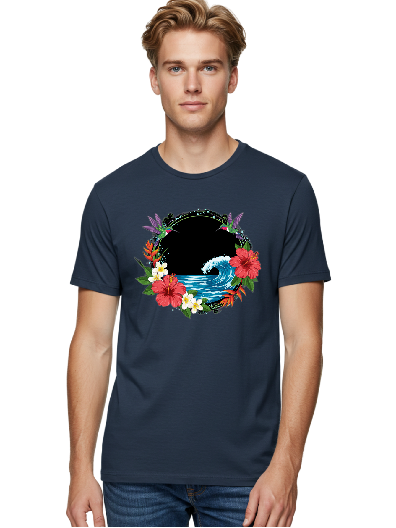 Hummingbird-Ocean-Wave Men'S Graphic Tee, 100% Cotton, Comfortable Casual Summer Wear, Machine Washable, Vintage Camera, Old Camera, Antique Camera, Black Camera, Classic Photography, Photography Equipment, Nostalgic Device, Film Camera, Bam671